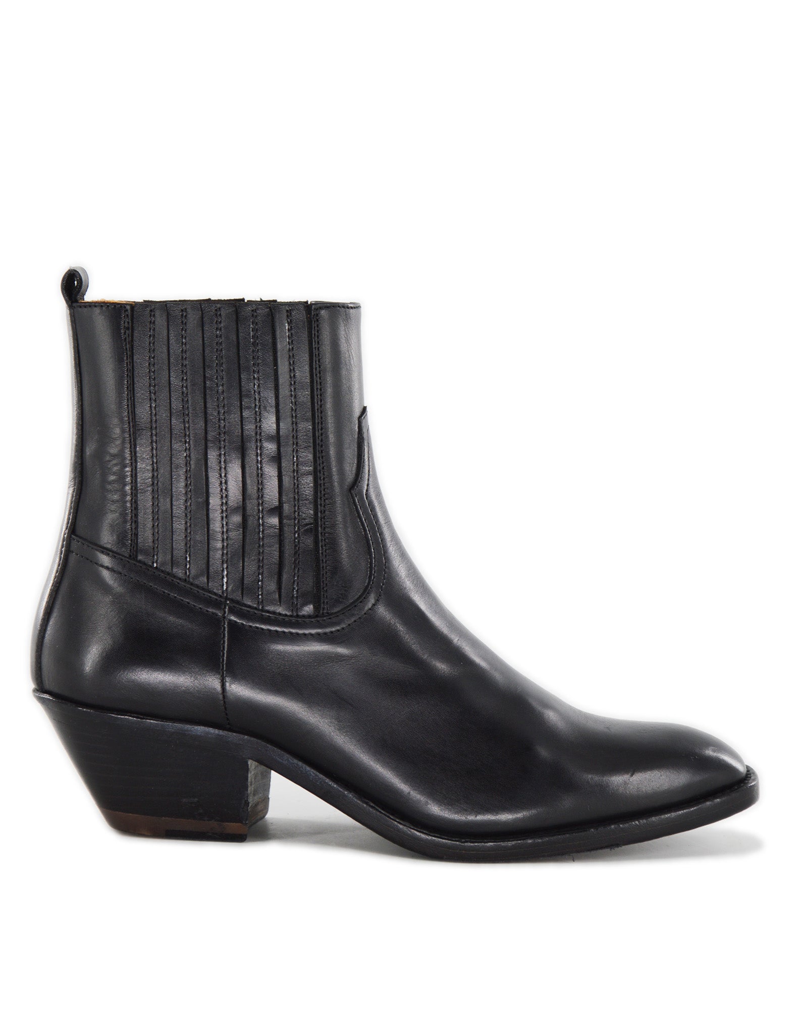 Stivaletti Texani in Pelle di Vitello Glam Nero