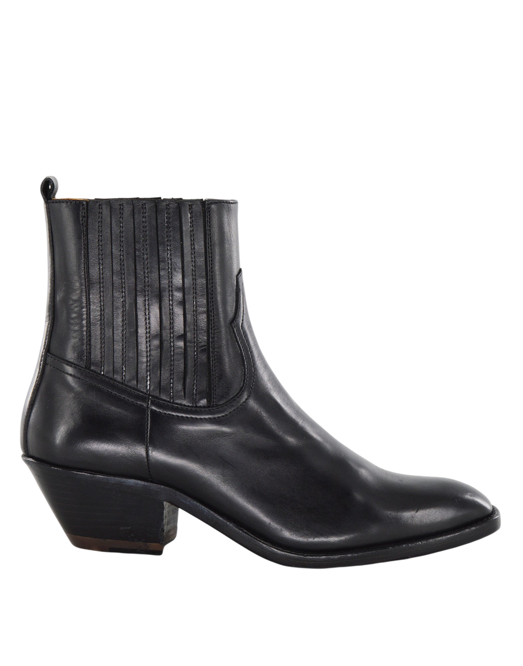 Stivaletti Texani in Pelle di Vitello Glam Nero