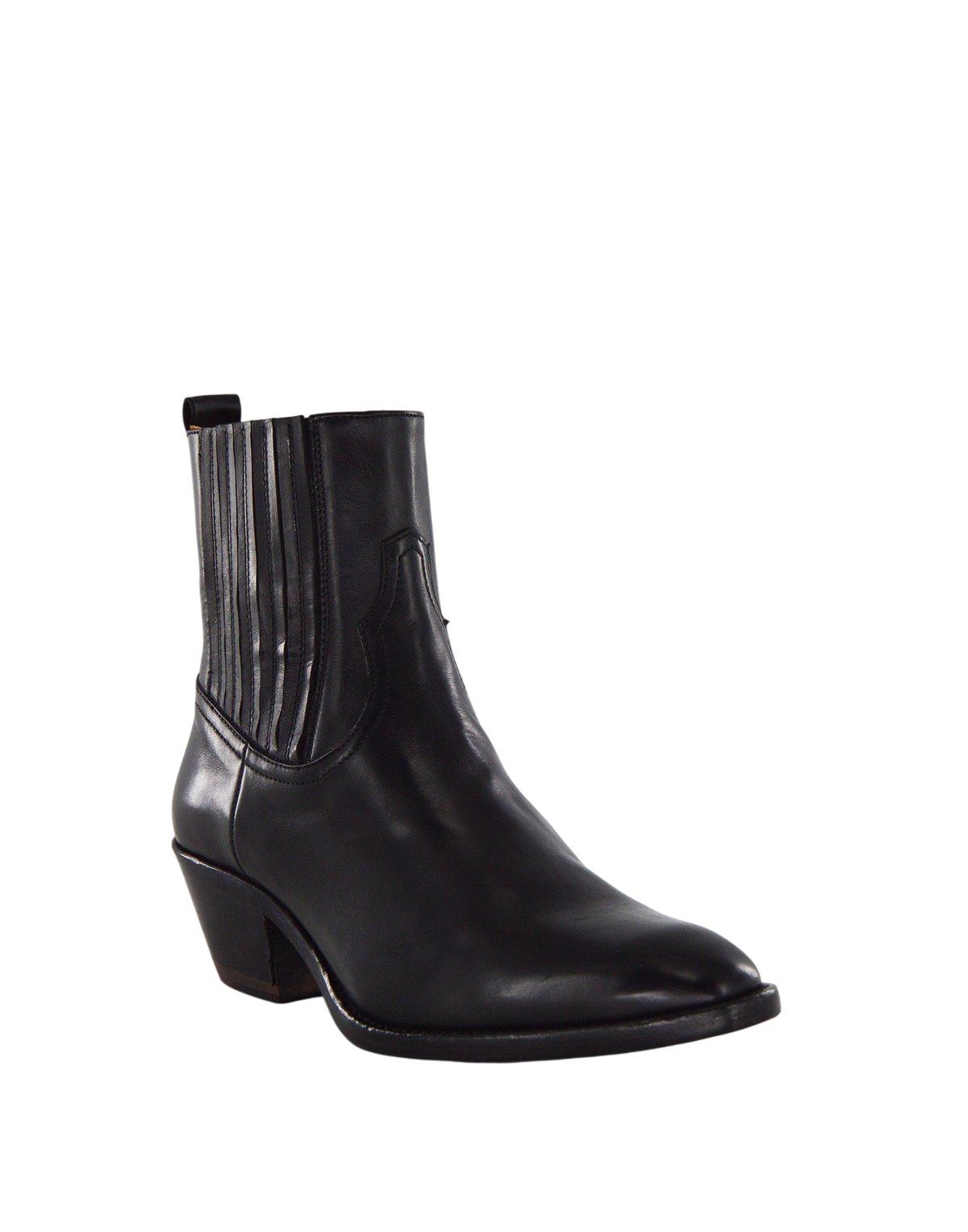 Stivaletti Texani in Pelle di Vitello Glam Nero