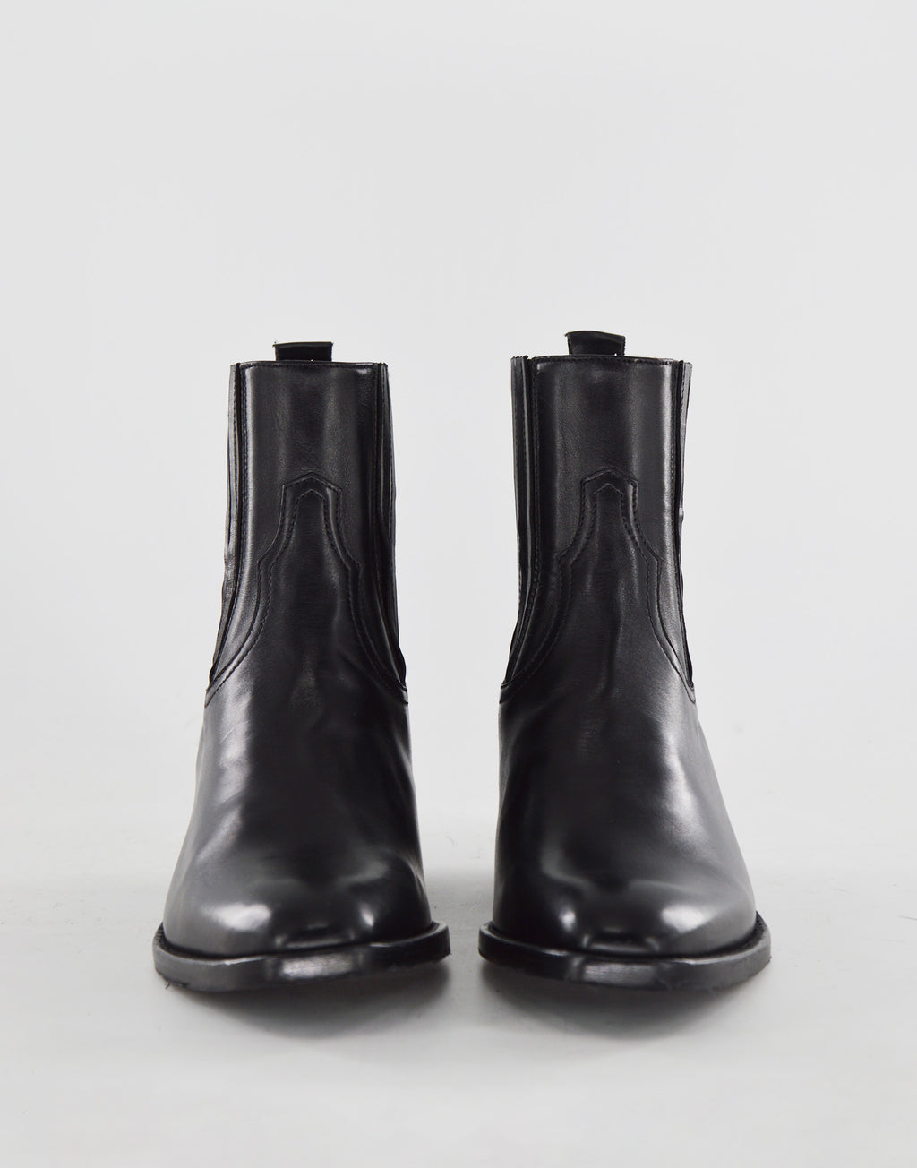 Stivaletti Texani in Pelle di Vitello Glam Nero