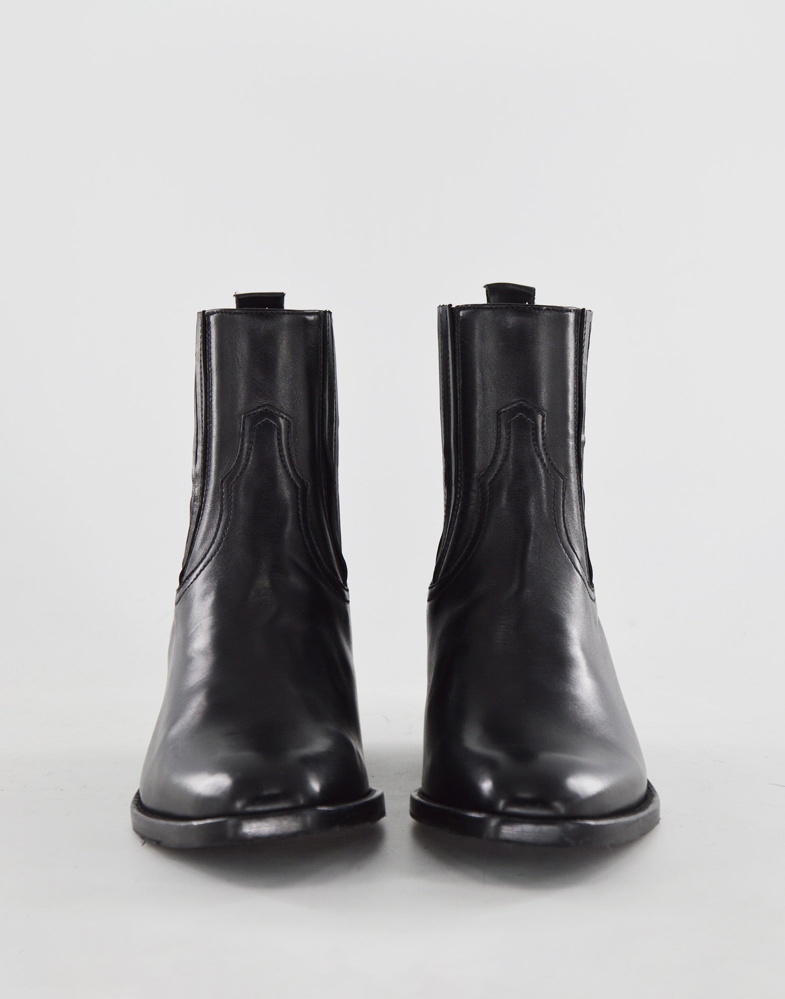 Stivaletti Texani in Pelle di Vitello Glam Nero