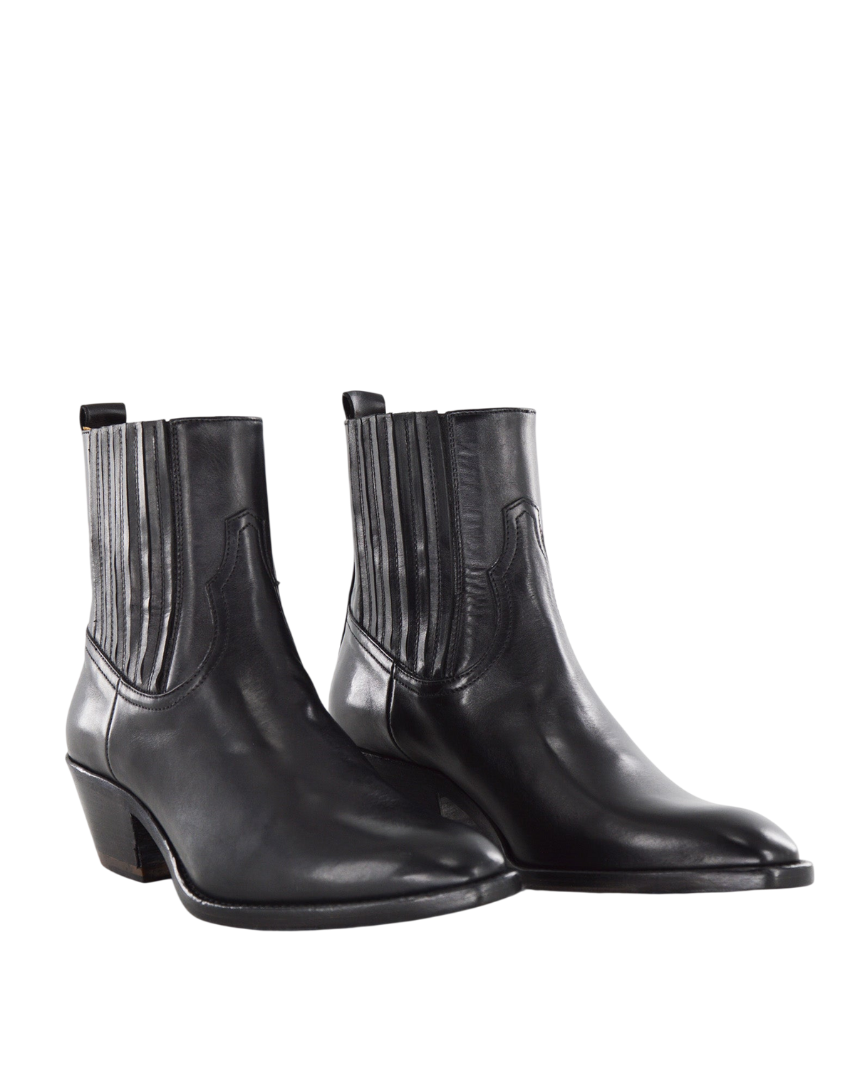 Stivaletti Texani in Pelle di Vitello Glam Nero