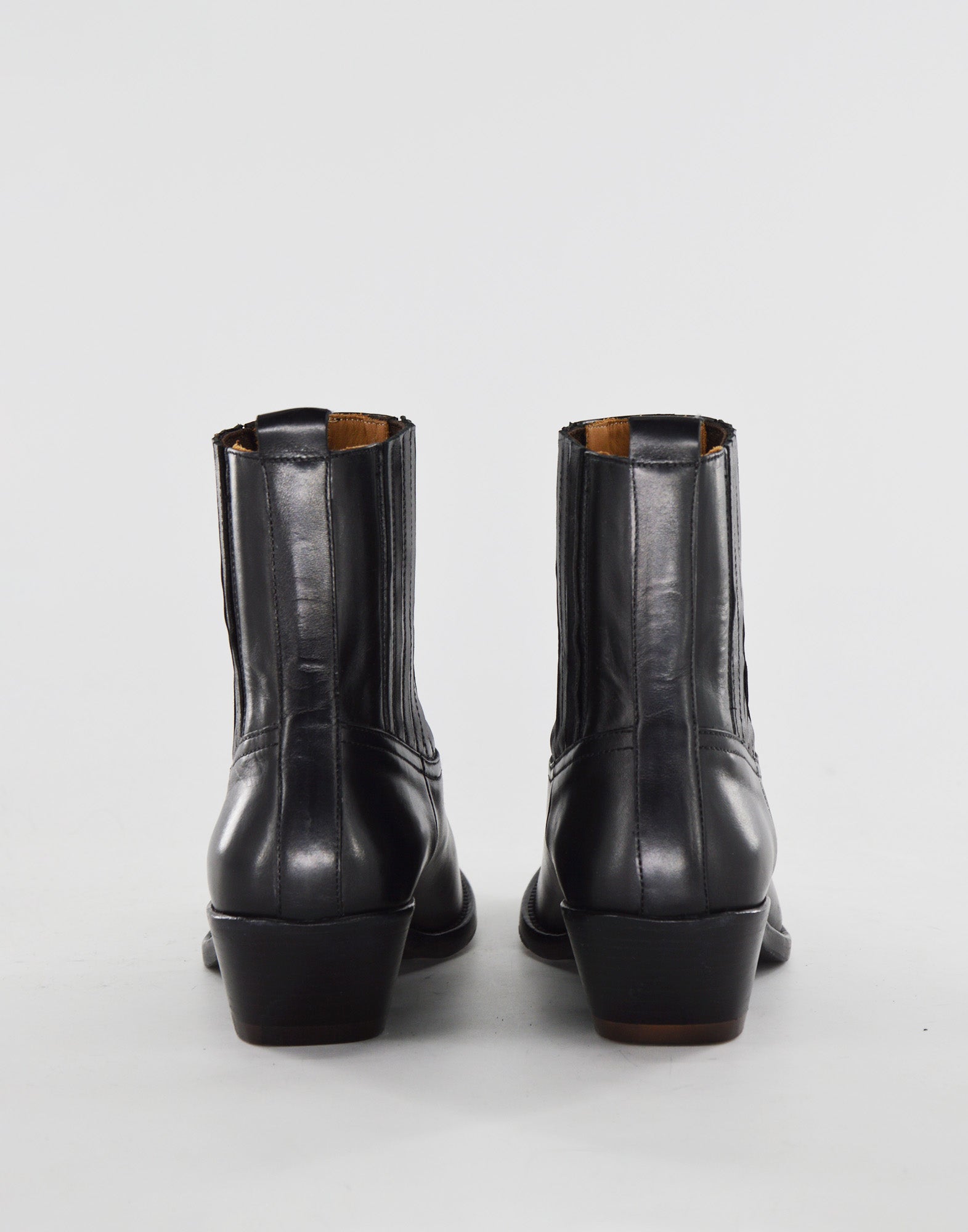 Stivaletti Texani in Pelle di Vitello Glam Nero