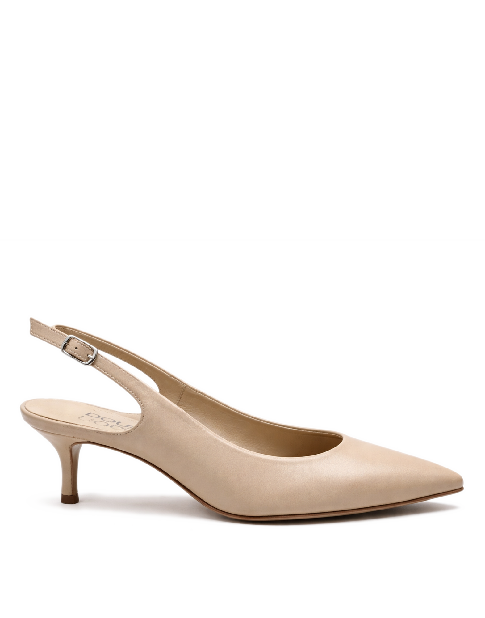 Slingback a Punta in Nappa Light Taupe