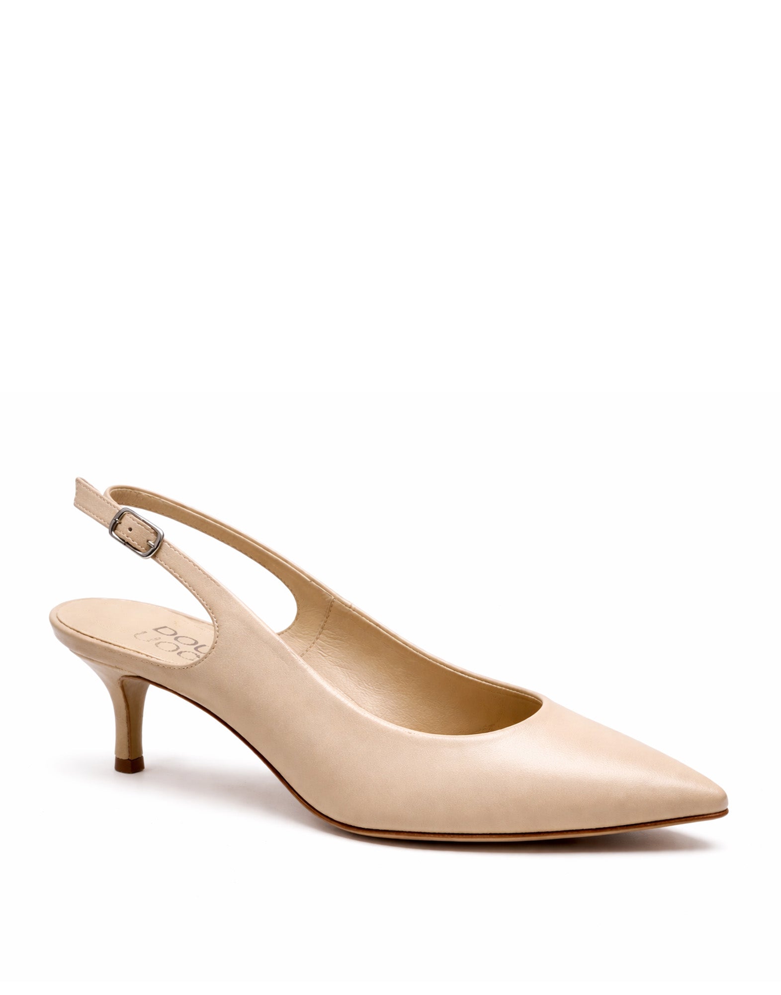 Slingback a Punta in Nappa Light Taupe