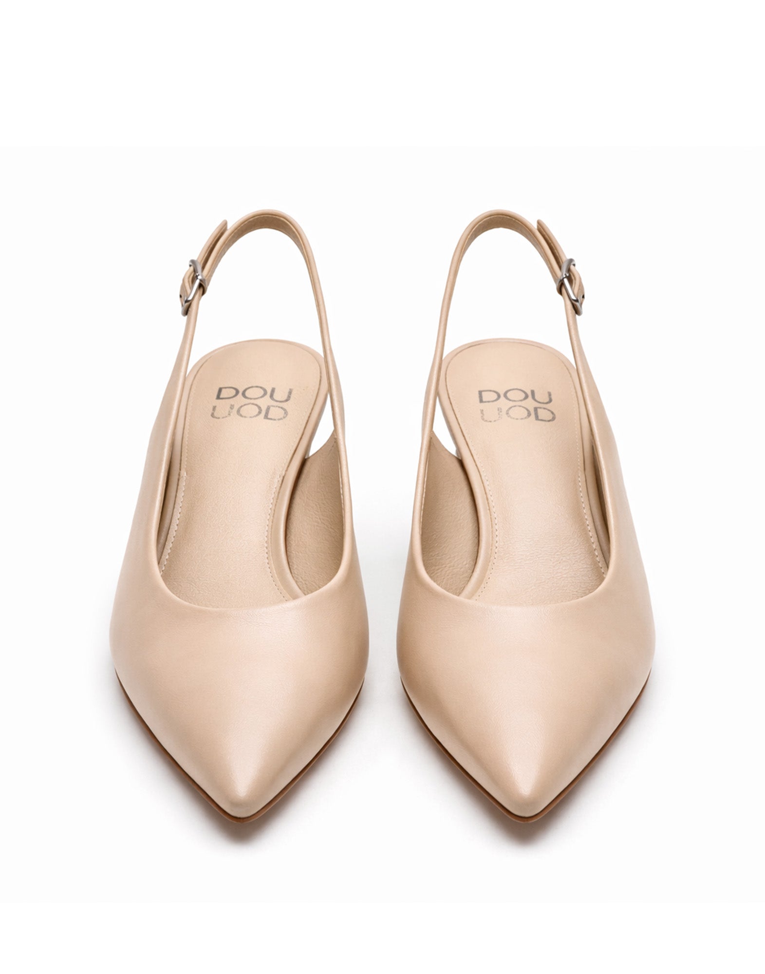 Slingback a Punta in Nappa Light Taupe