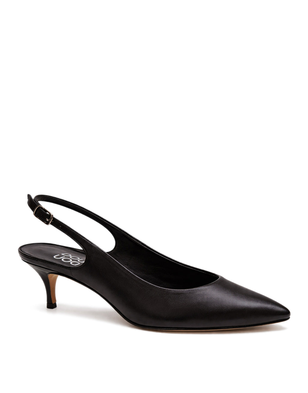 Slingback a Punta in Nappa Nera