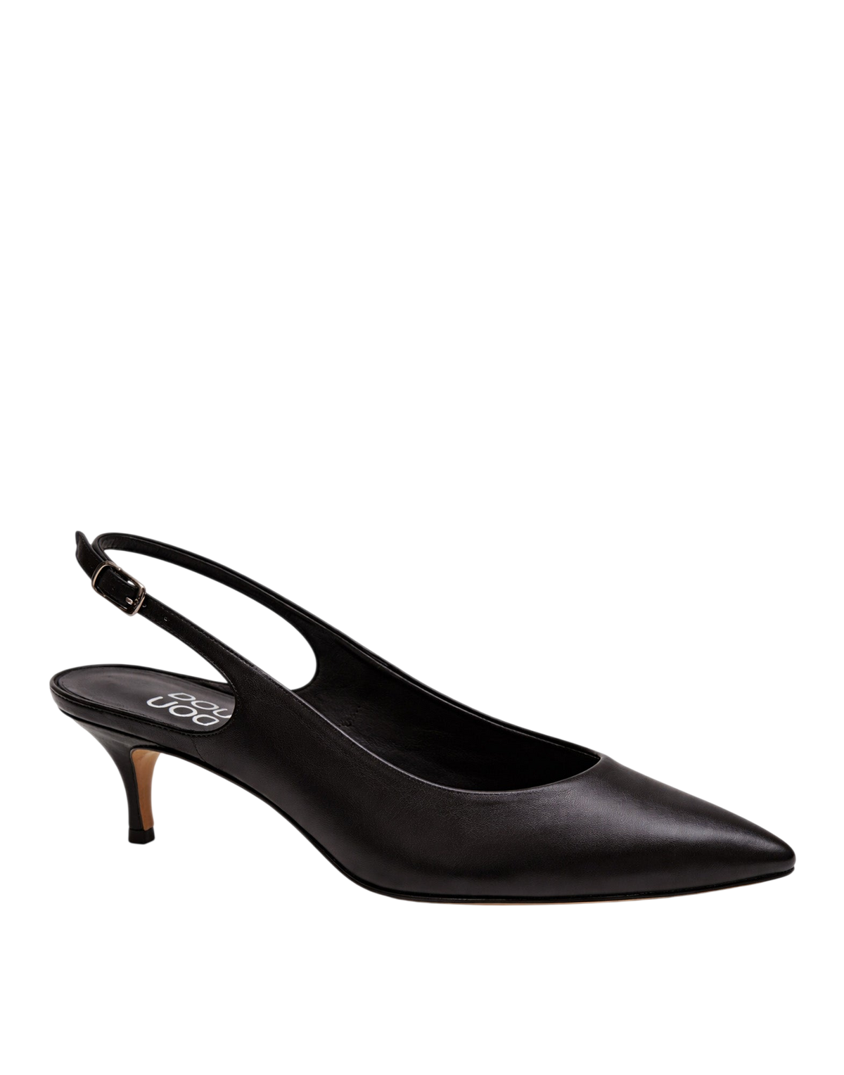Slingback a Punta in Nappa Nera