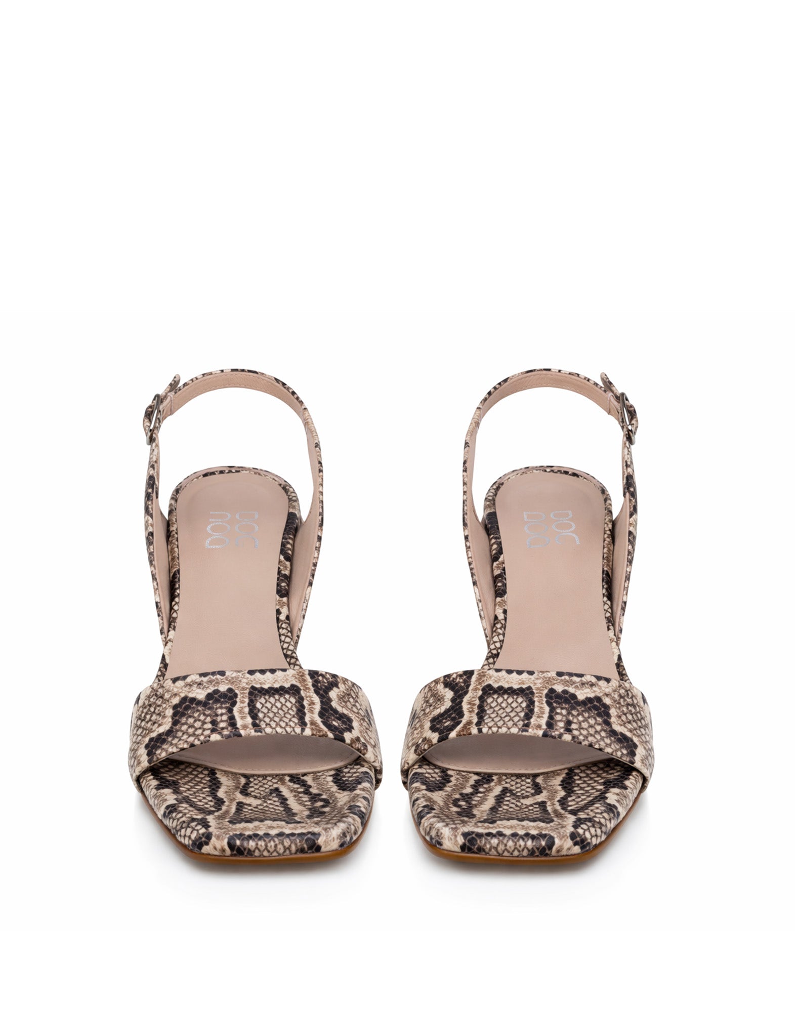 Sandali Slingback in Pelle Stampa Pitone