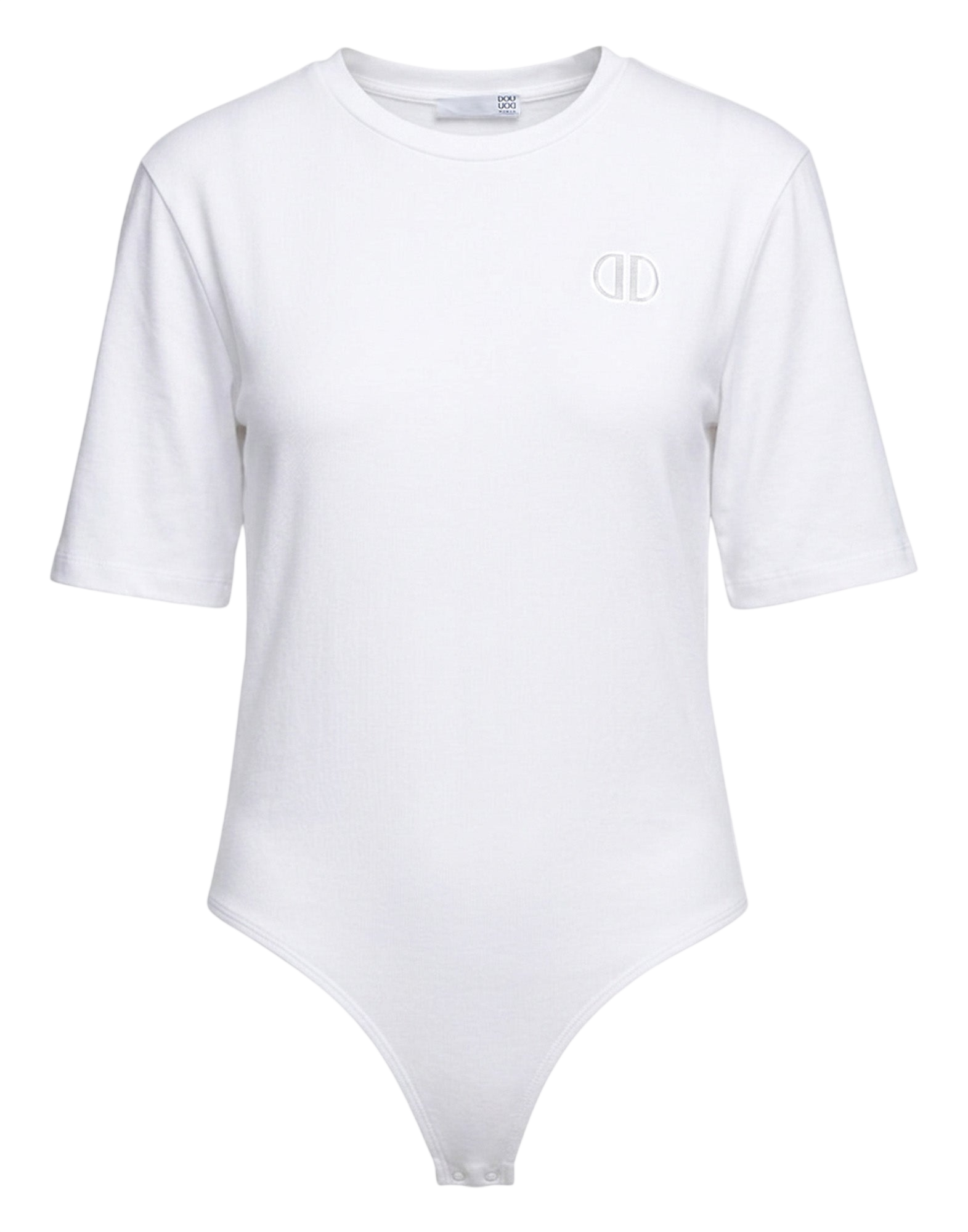 Body Manica Corta in Cotone Logo DD Off White