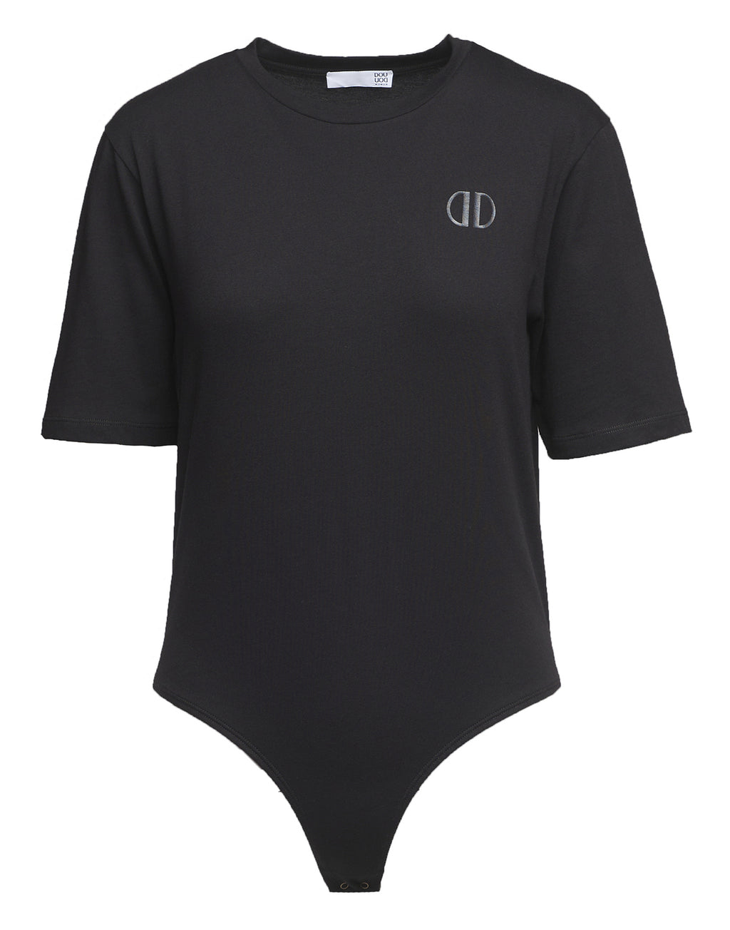 Body Manica Corta in Cotone Logo DD Nero