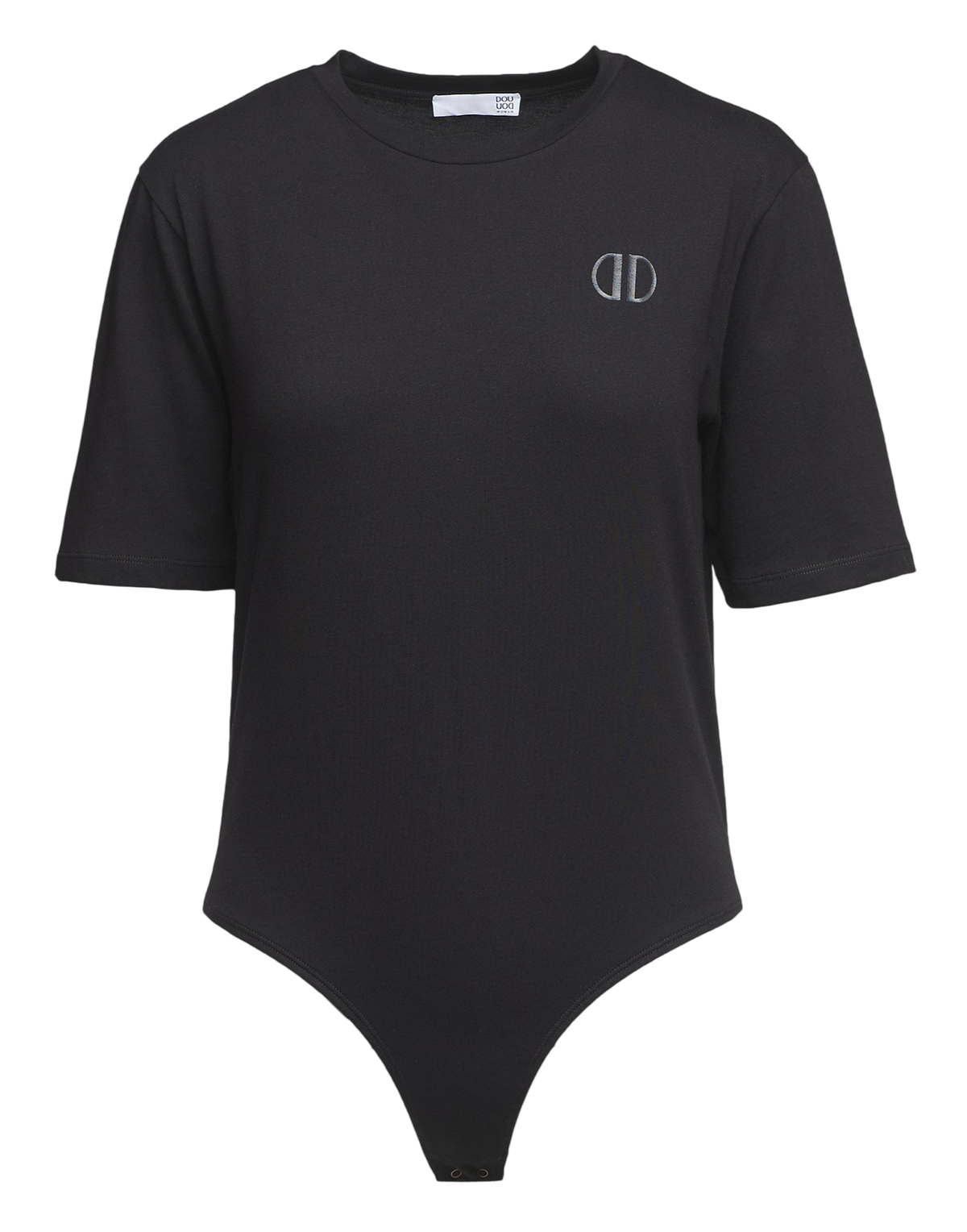 Black DD Logo Cotton Short Sleeve Bodysuit