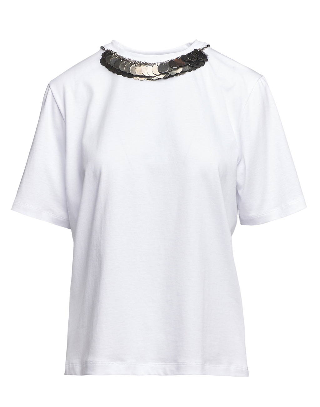 T-shirt à manches courtes avec collier à sequins Off White