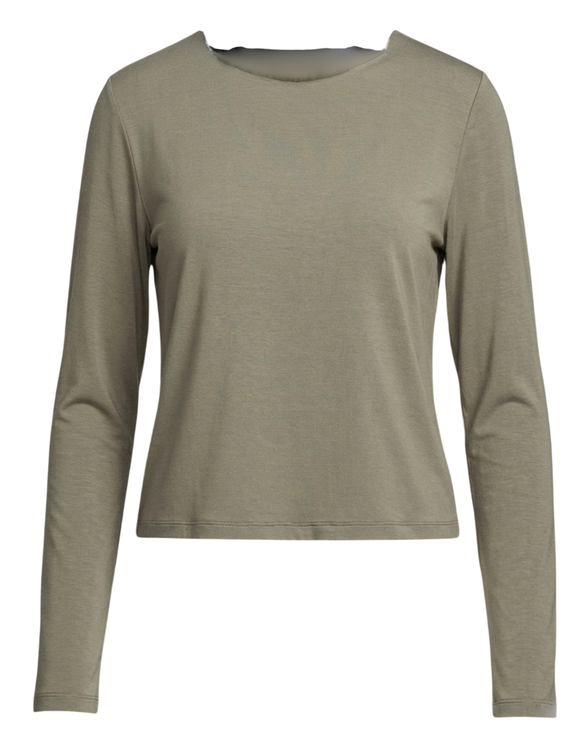 T-shirt à manches longues avec dos décolleté en bambou militaire