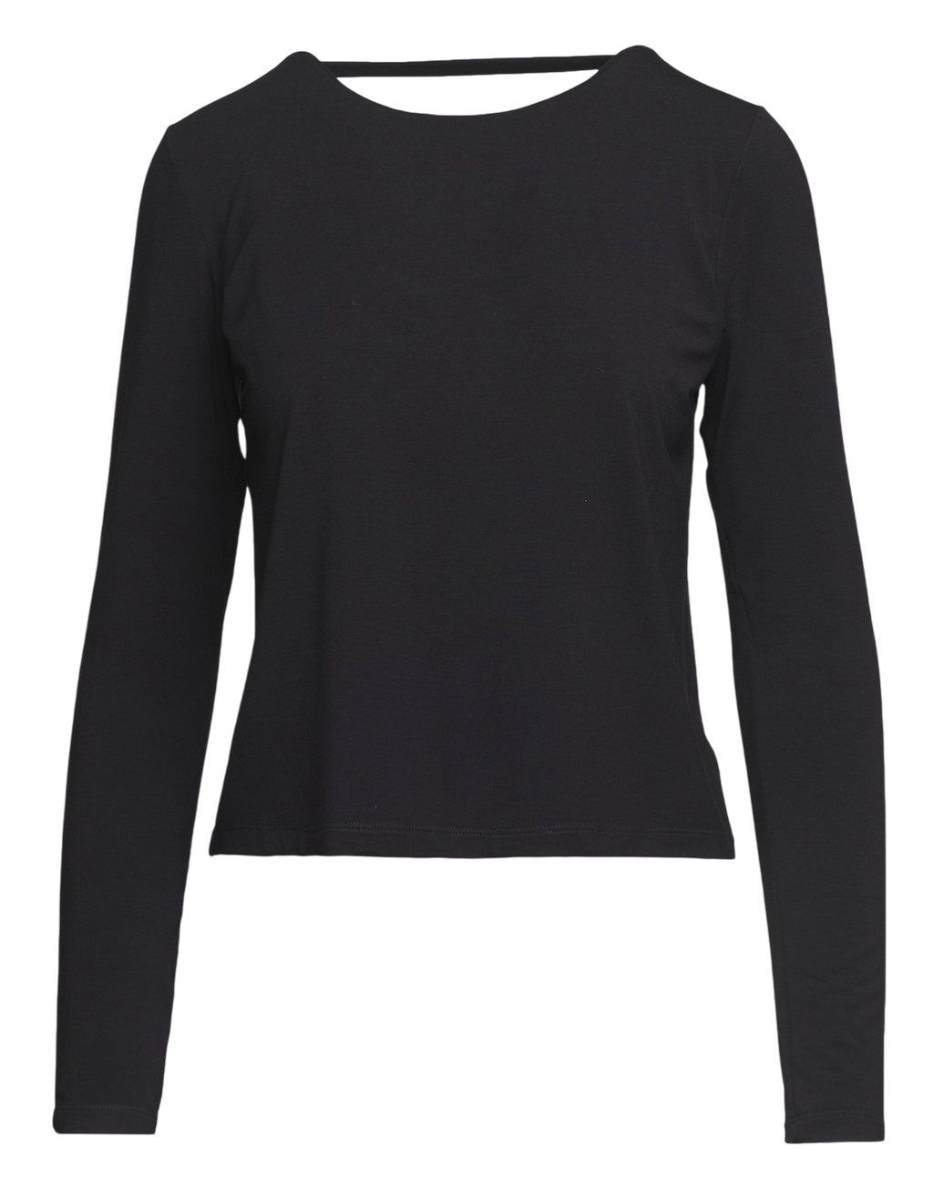 T-shirt à manches longues et dos nu en bambou noir
