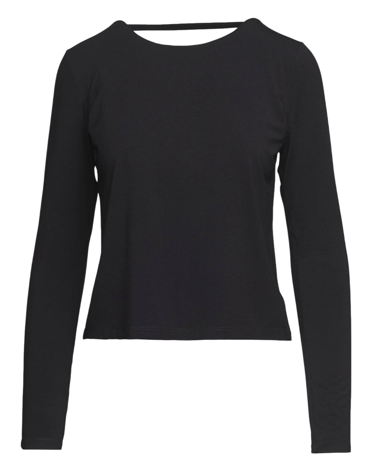 Black Bamboo Long Sleeve Backless T-Shirt