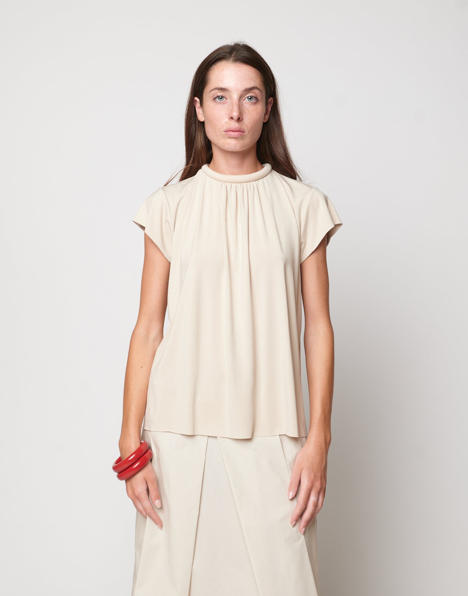 Top Collo Imbottito in Bamboo Talco