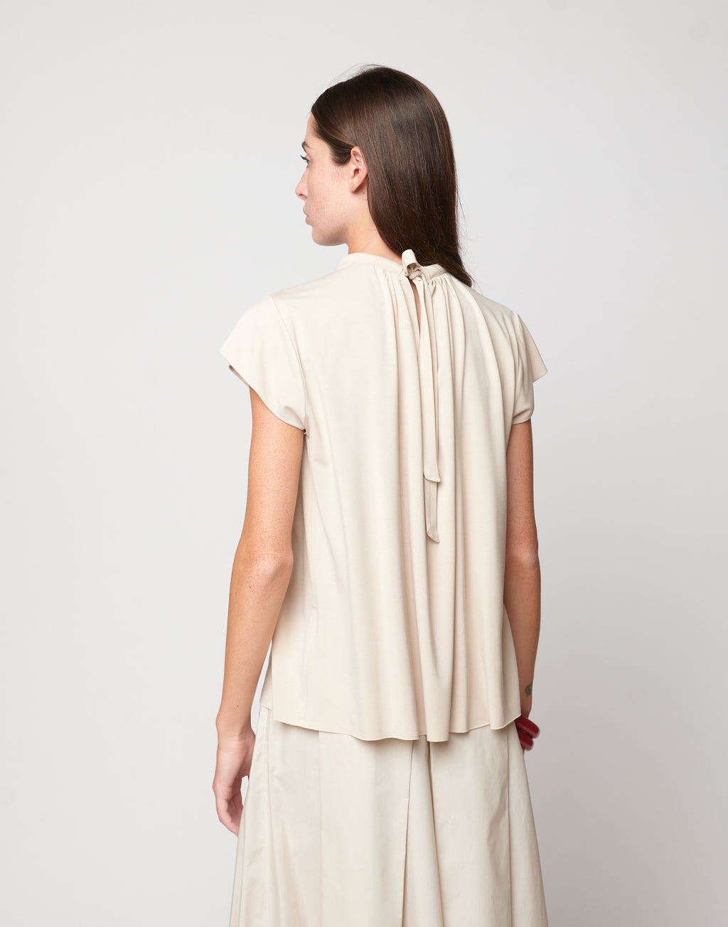 Top Collo Imbottito in Bamboo Talco