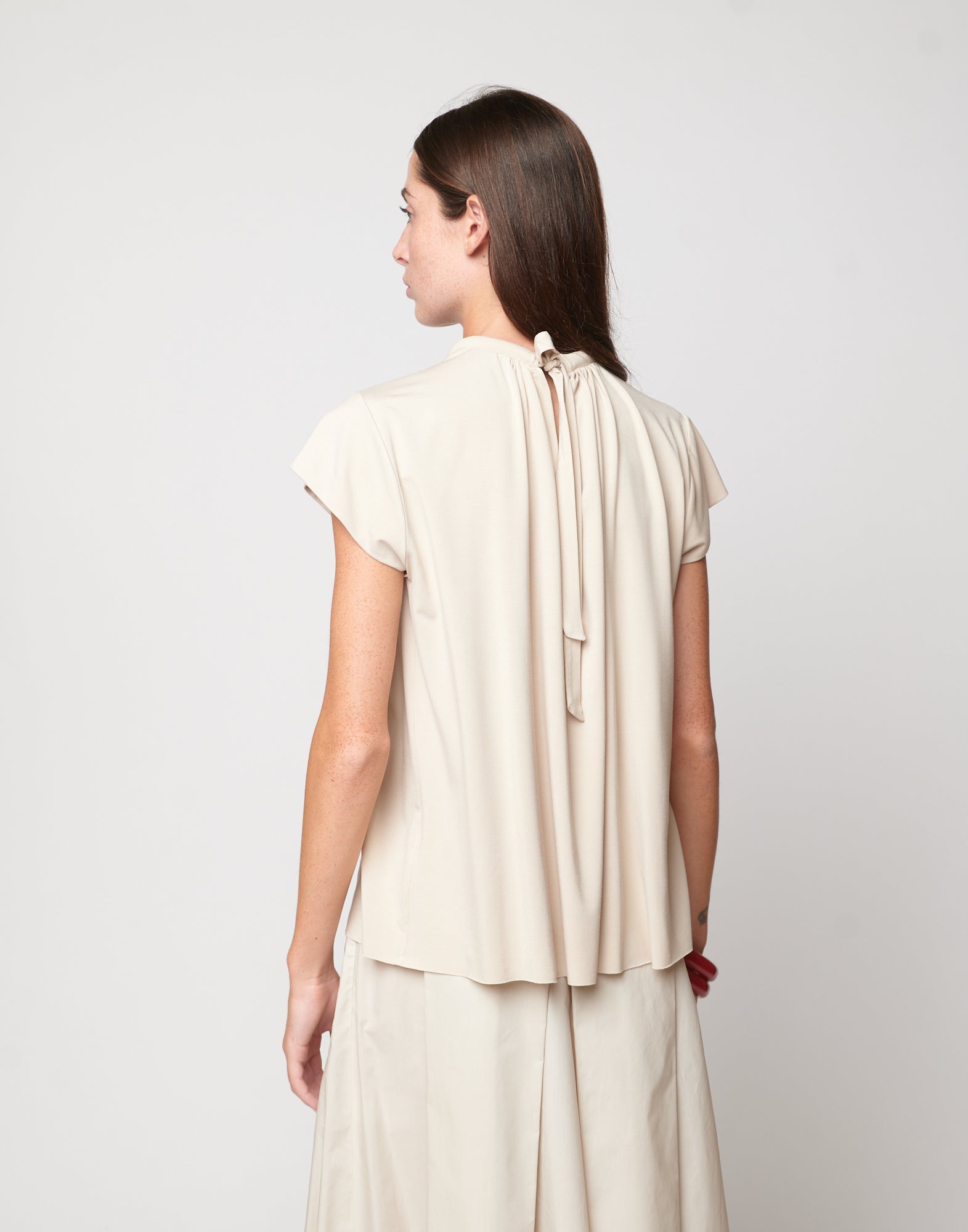 Top Collo Imbottito in Bamboo Talco