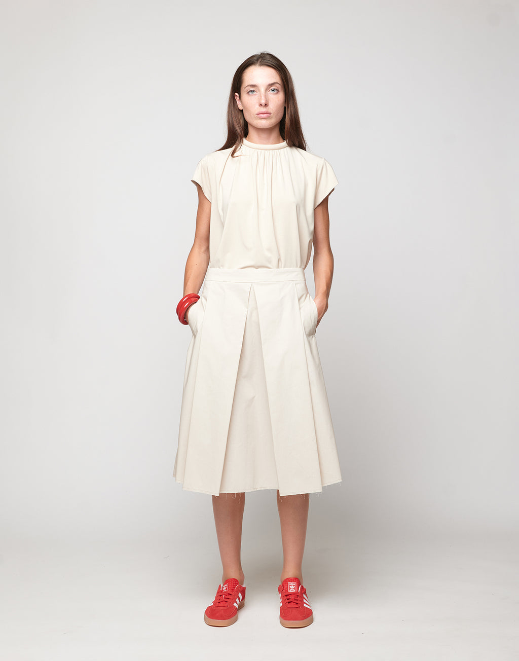 Top Collo Imbottito in Bamboo Talco