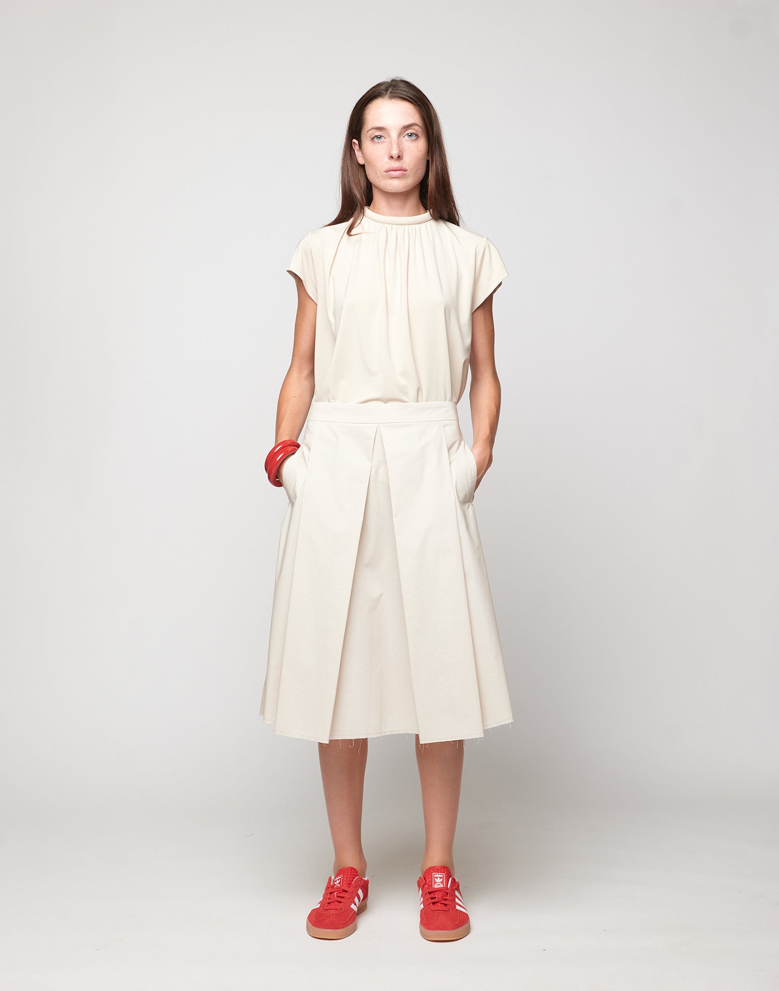 Top Collo Imbottito in Bamboo Talco