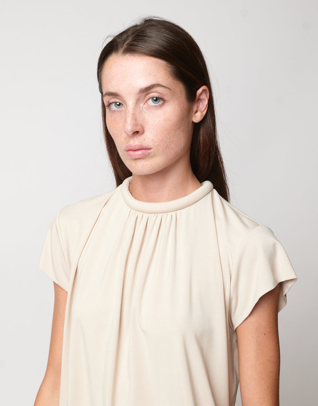 Top Collo Imbottito in Bamboo Talco