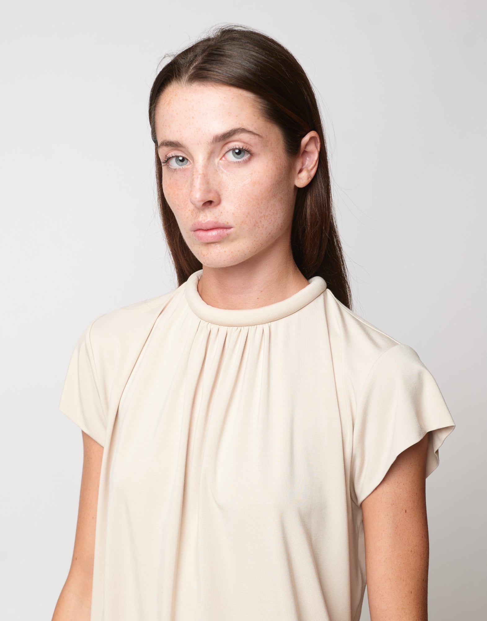 Top Collo Imbottito in Bamboo Talco