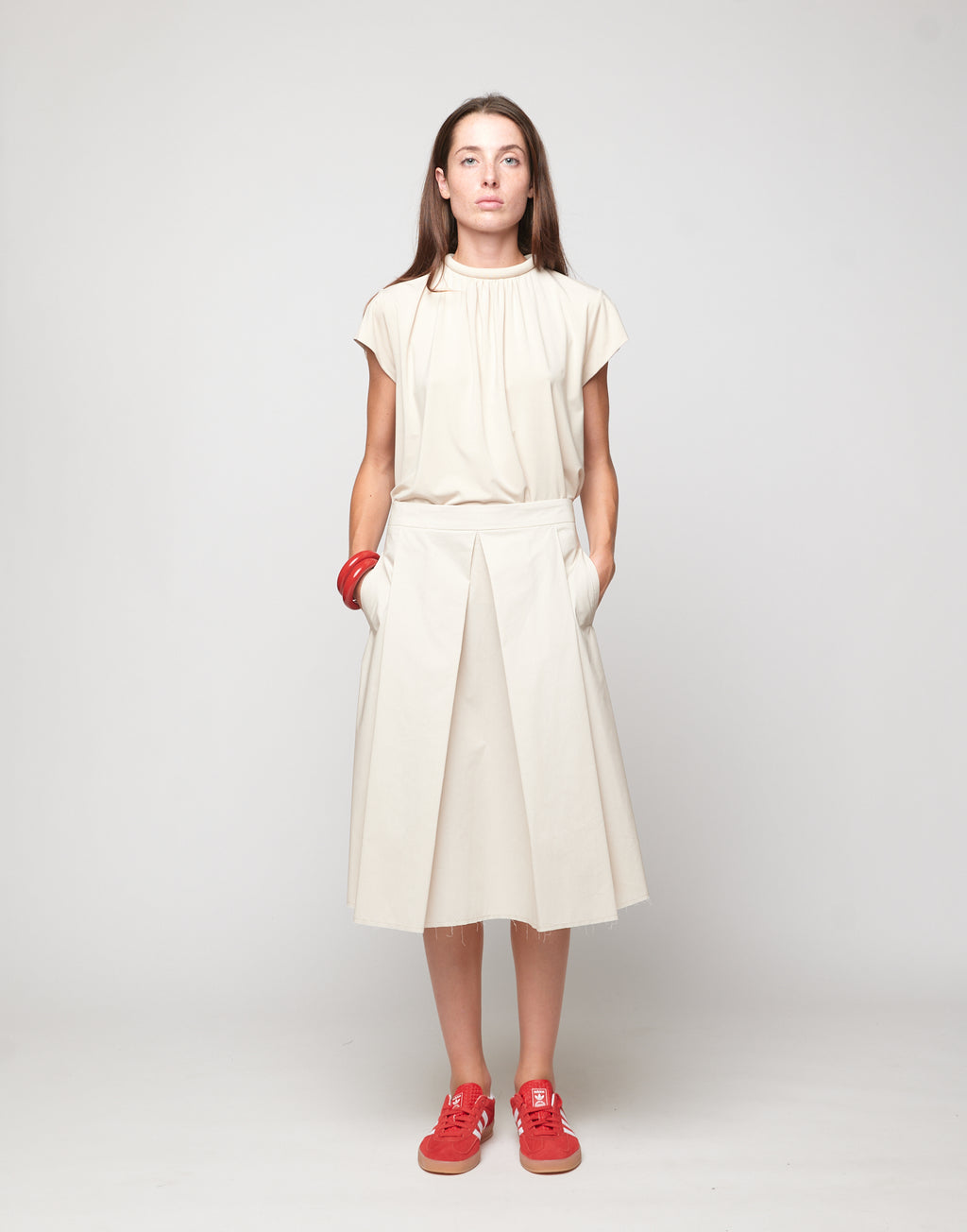 Top Collo Imbottito in Bamboo Talco