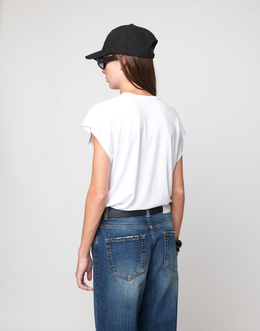 Top a Spalla Larga in Bamboo Off White