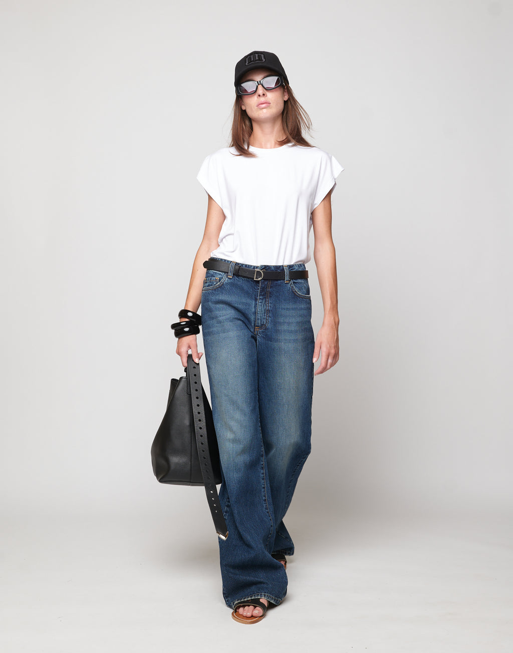 Top a Spalla Larga in Bamboo Off White