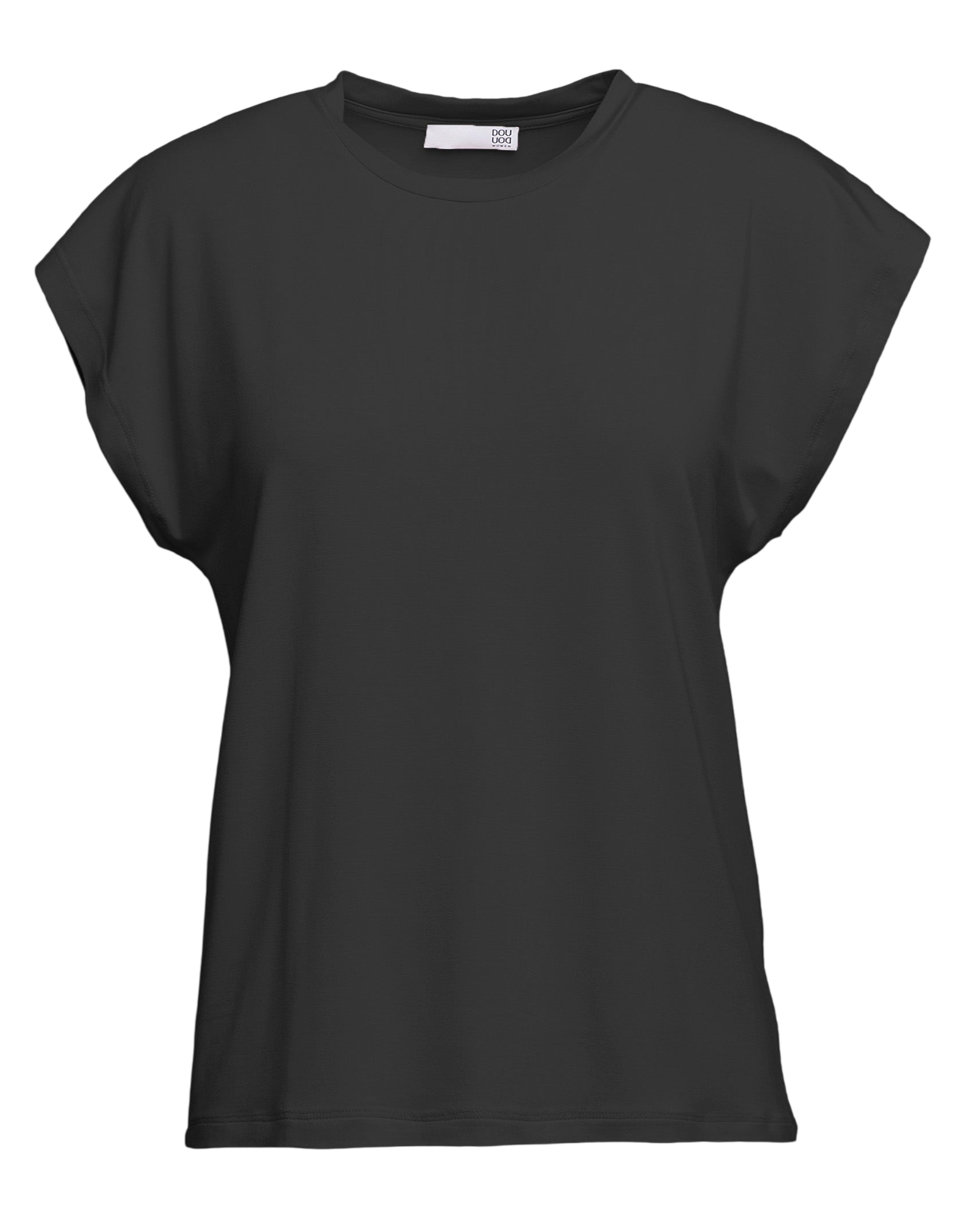 Top a Spalla Larga in Bamboo Nero