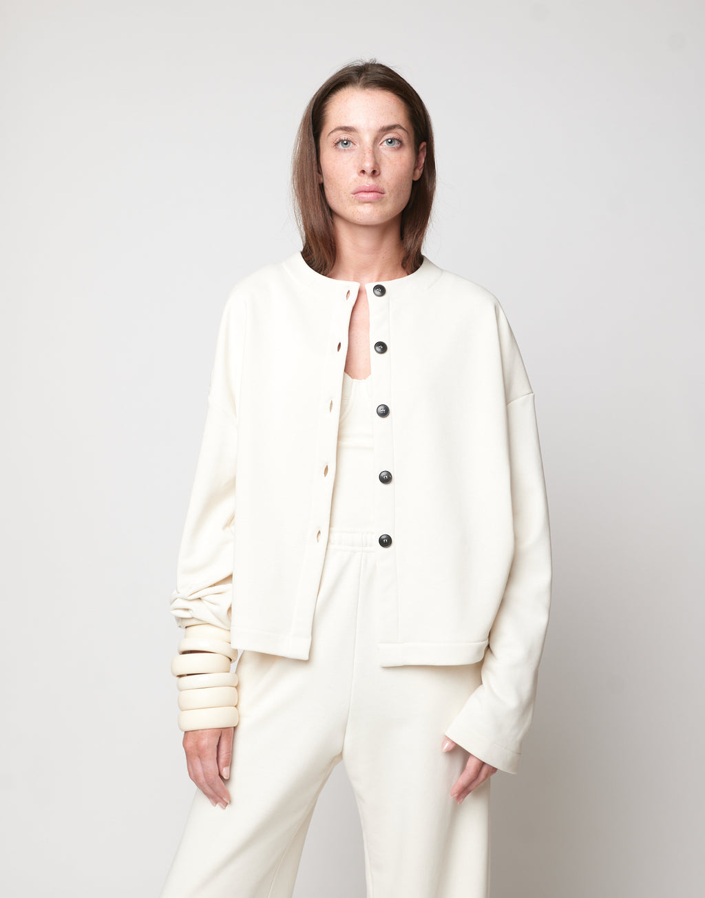 Cardigan in Felpa Light Logo DD Burro