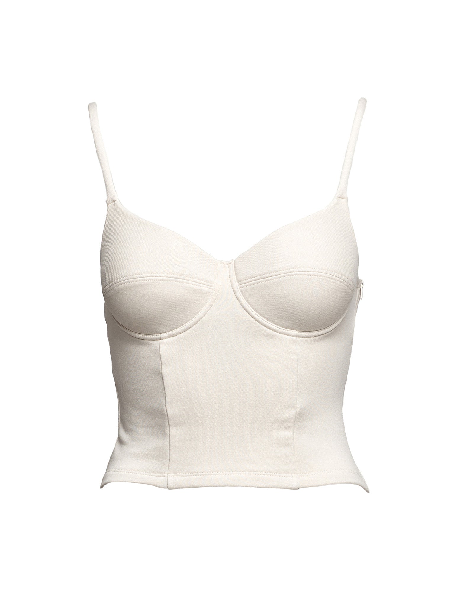 Top Scollo a Cuore in Felpa Light Burro
