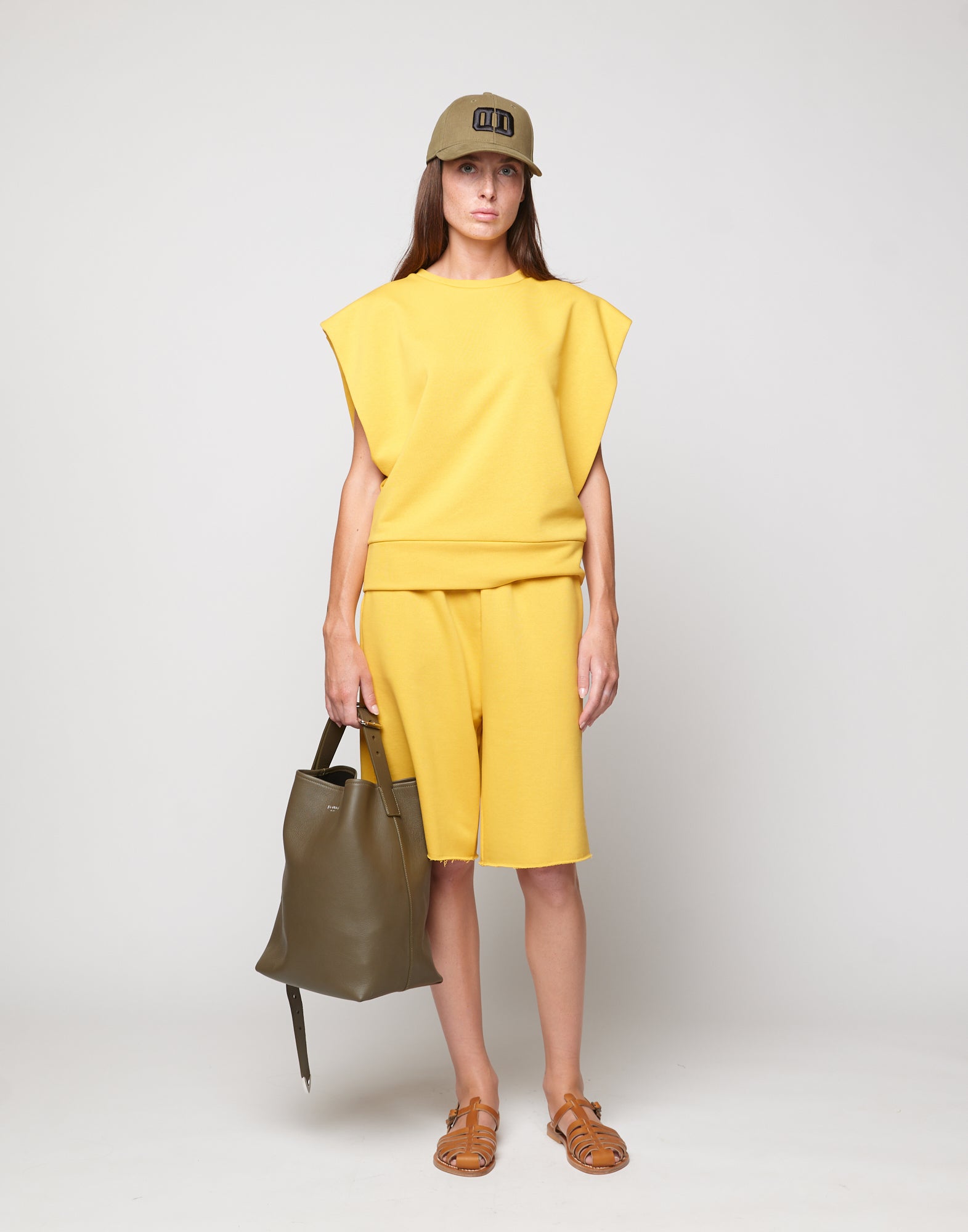 Top Gilet Girocollo in Felpa Light con Spalle Strutturate Sole