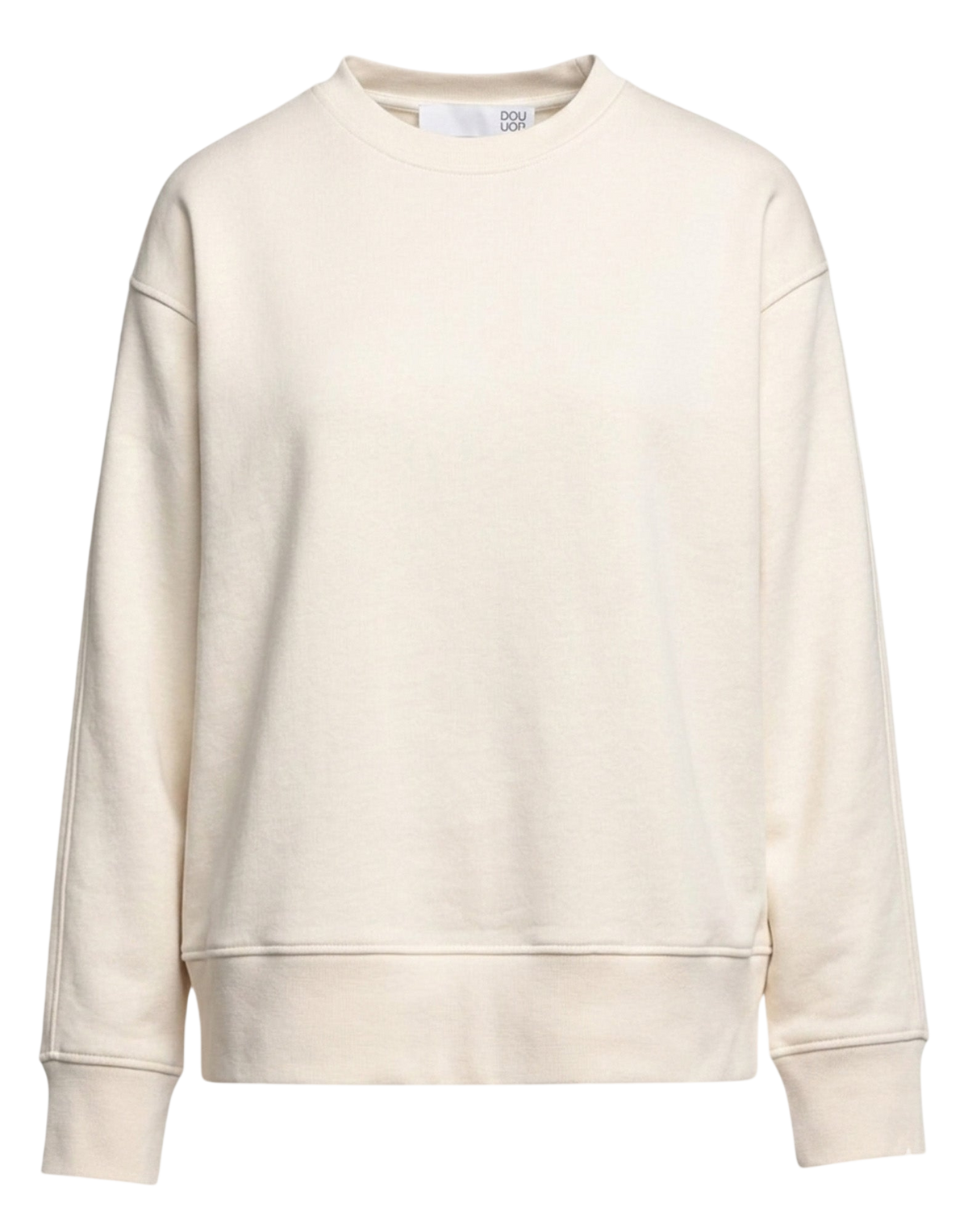 Sweat-shirt col rond épaules tombantes beurre