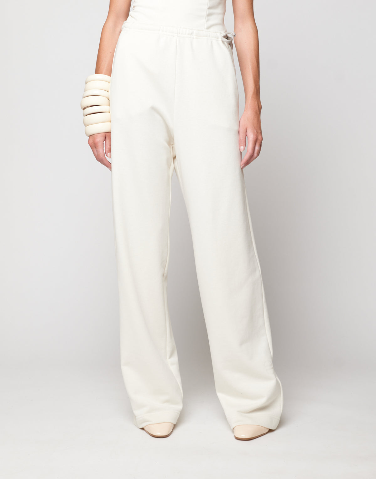 Pantalon large en molleton léger beurre