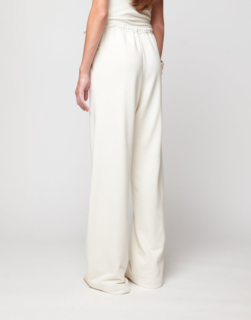 Pantalone Wide in Felpa Light Burro