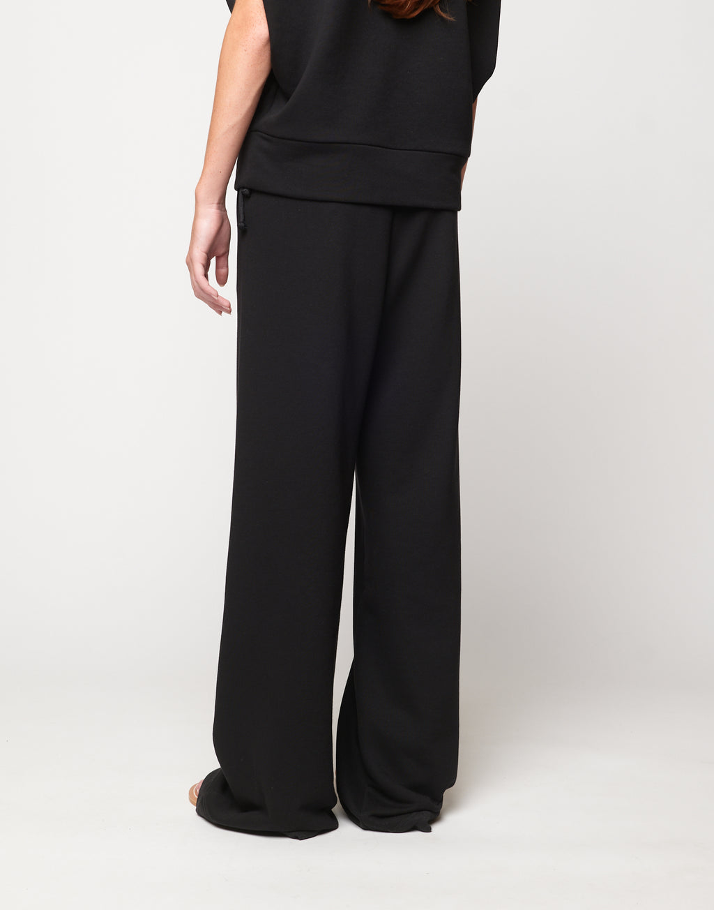 Pantalone Wide in Felpa Light Nero