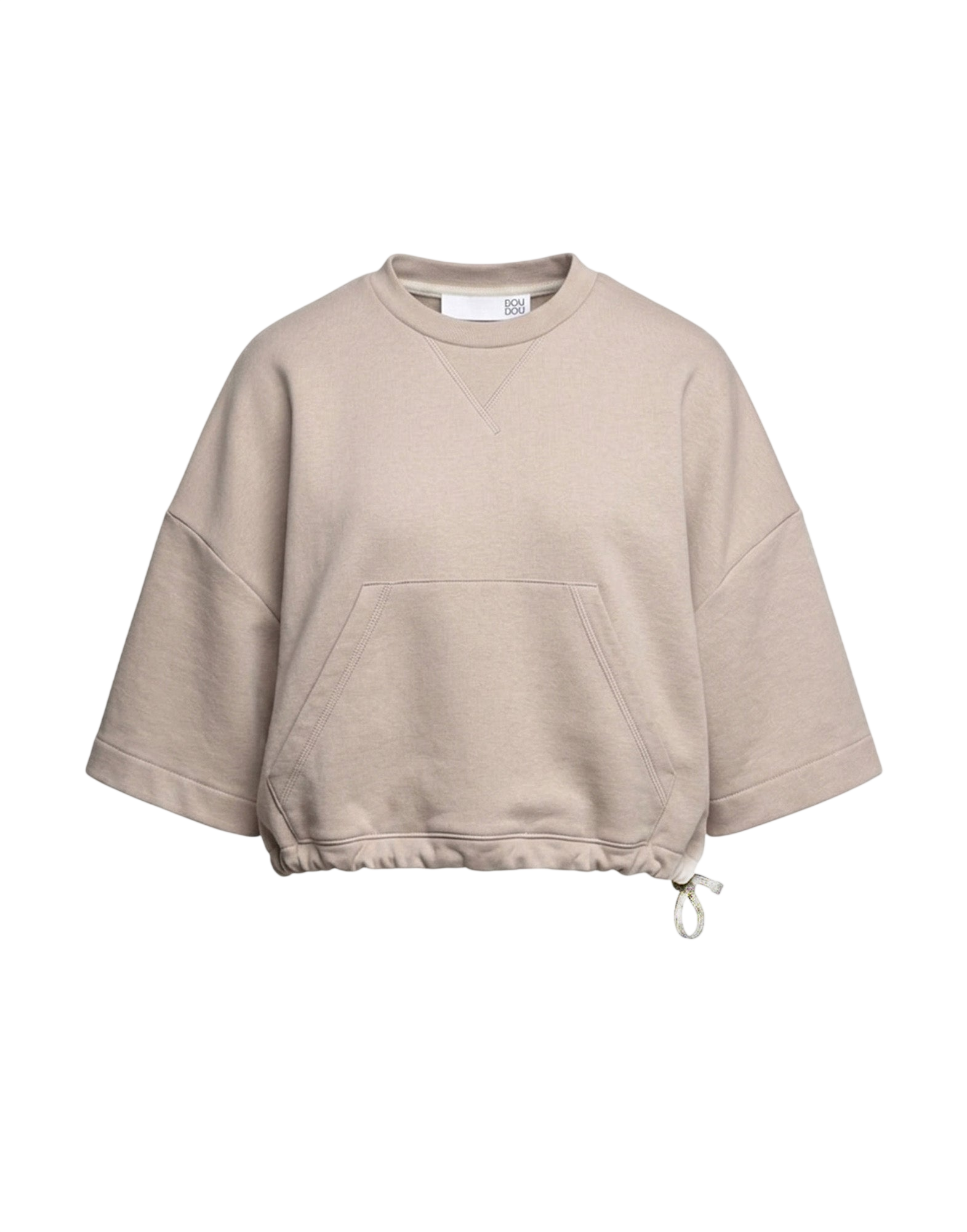 Felpa Boxy con Coulisse Argilla