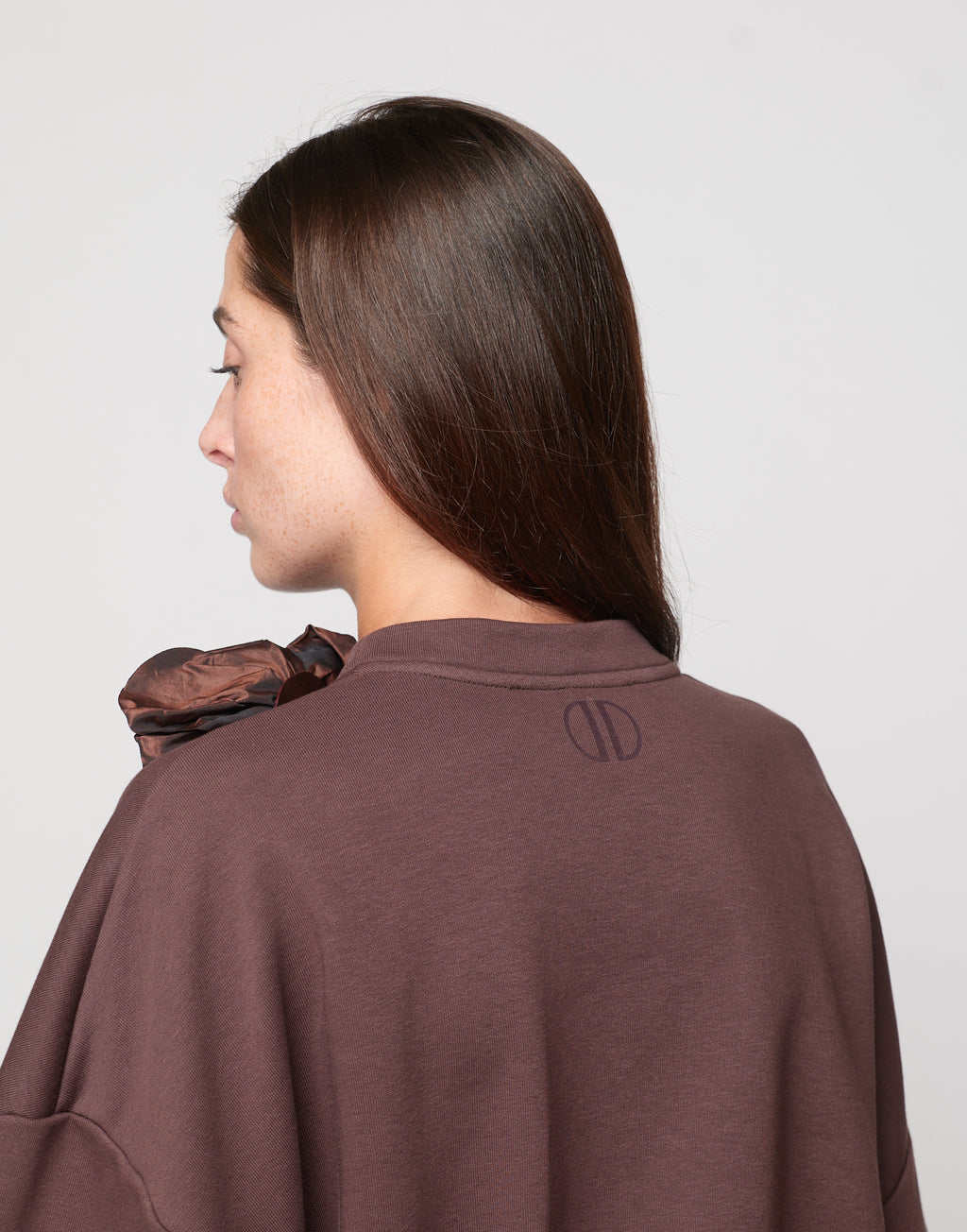 Felpa Boxy con Coulisse Moro