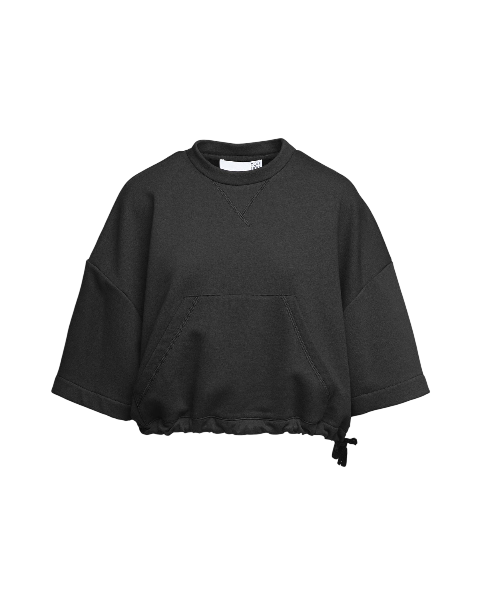 Felpa Boxy con Coulisse Nera