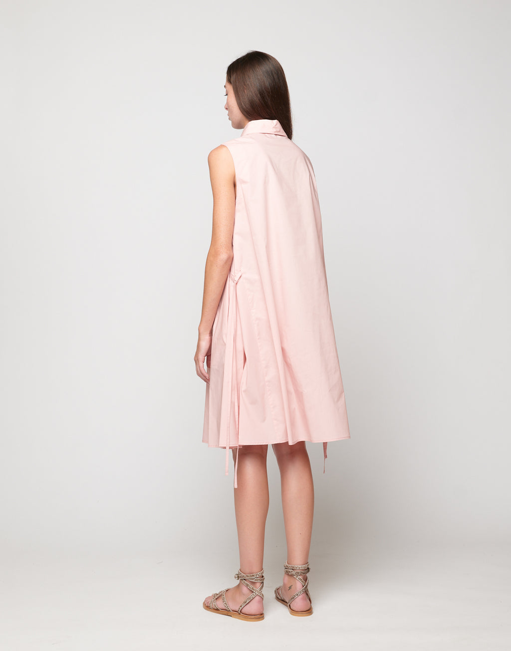 Abito Polo A-Line in Popeline di Cotone Fard