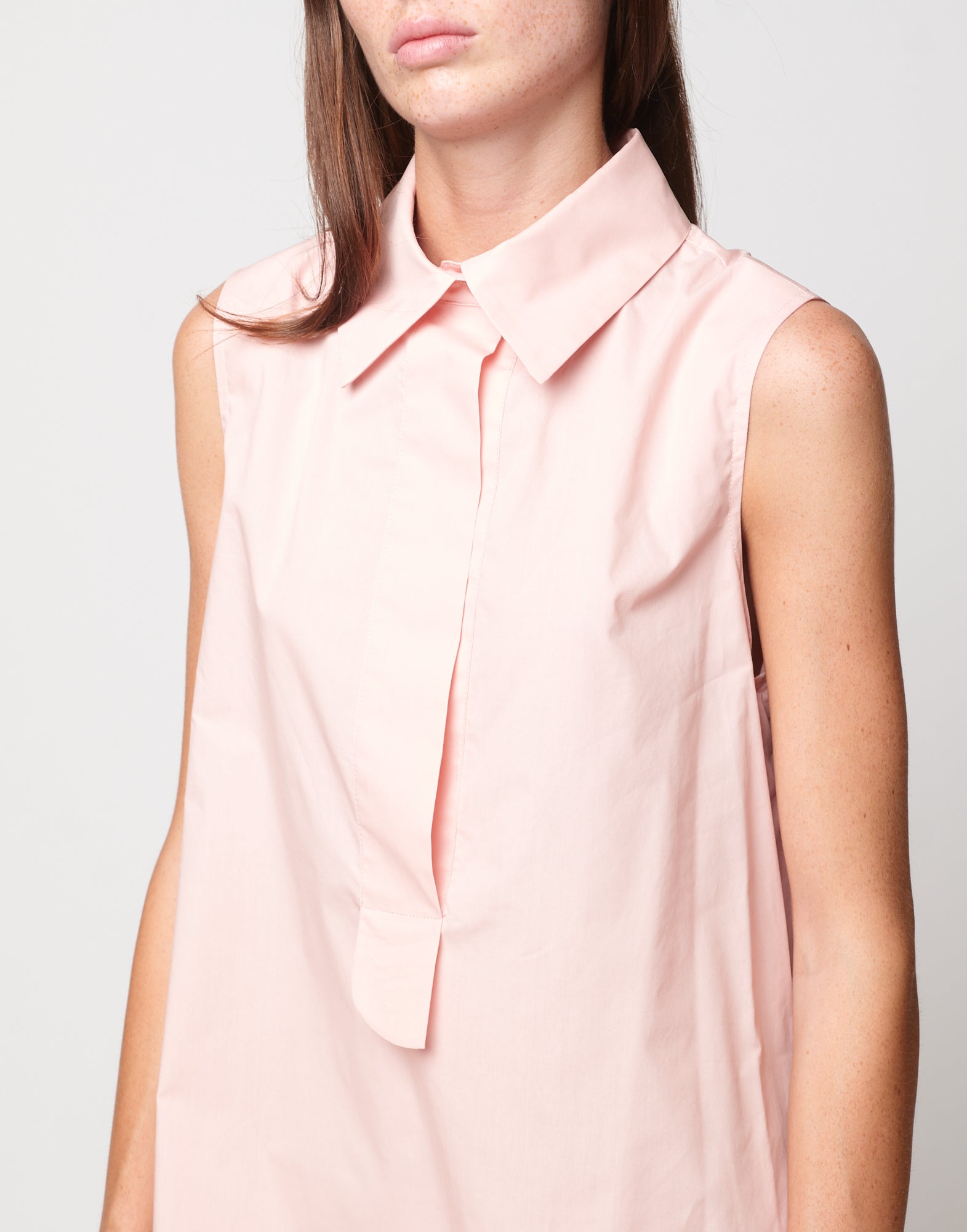 Abito Polo A-Line in Popeline di Cotone Fard