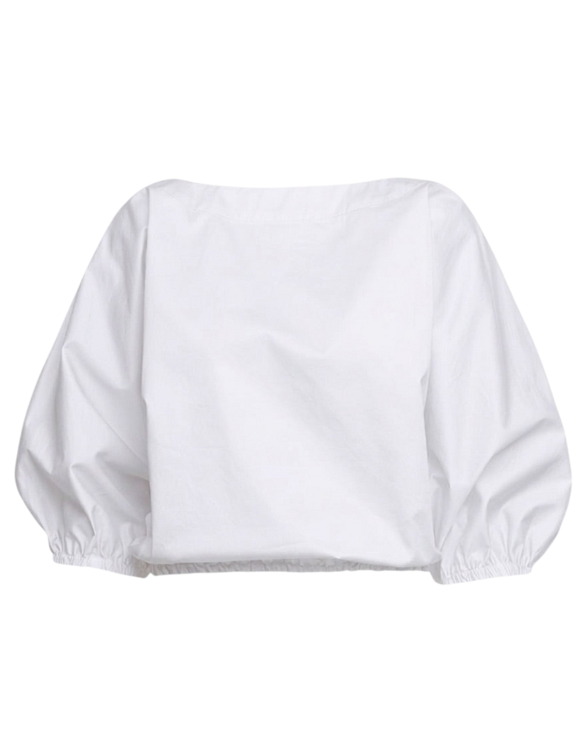 Blouse kimono avec cordon de serrage en popeline de coton blanc cassé