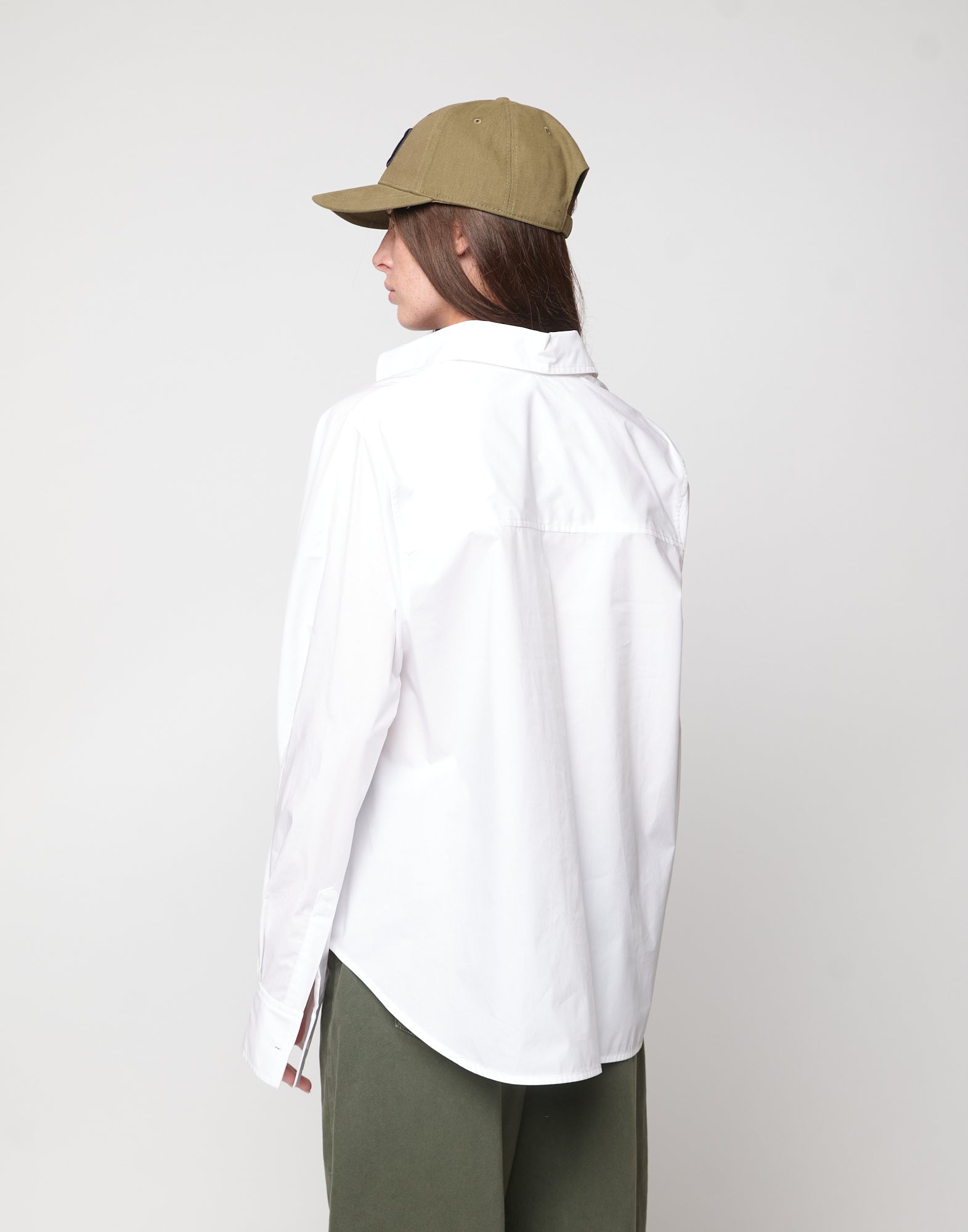 Camicia Over in Popeline di Cotone Off White