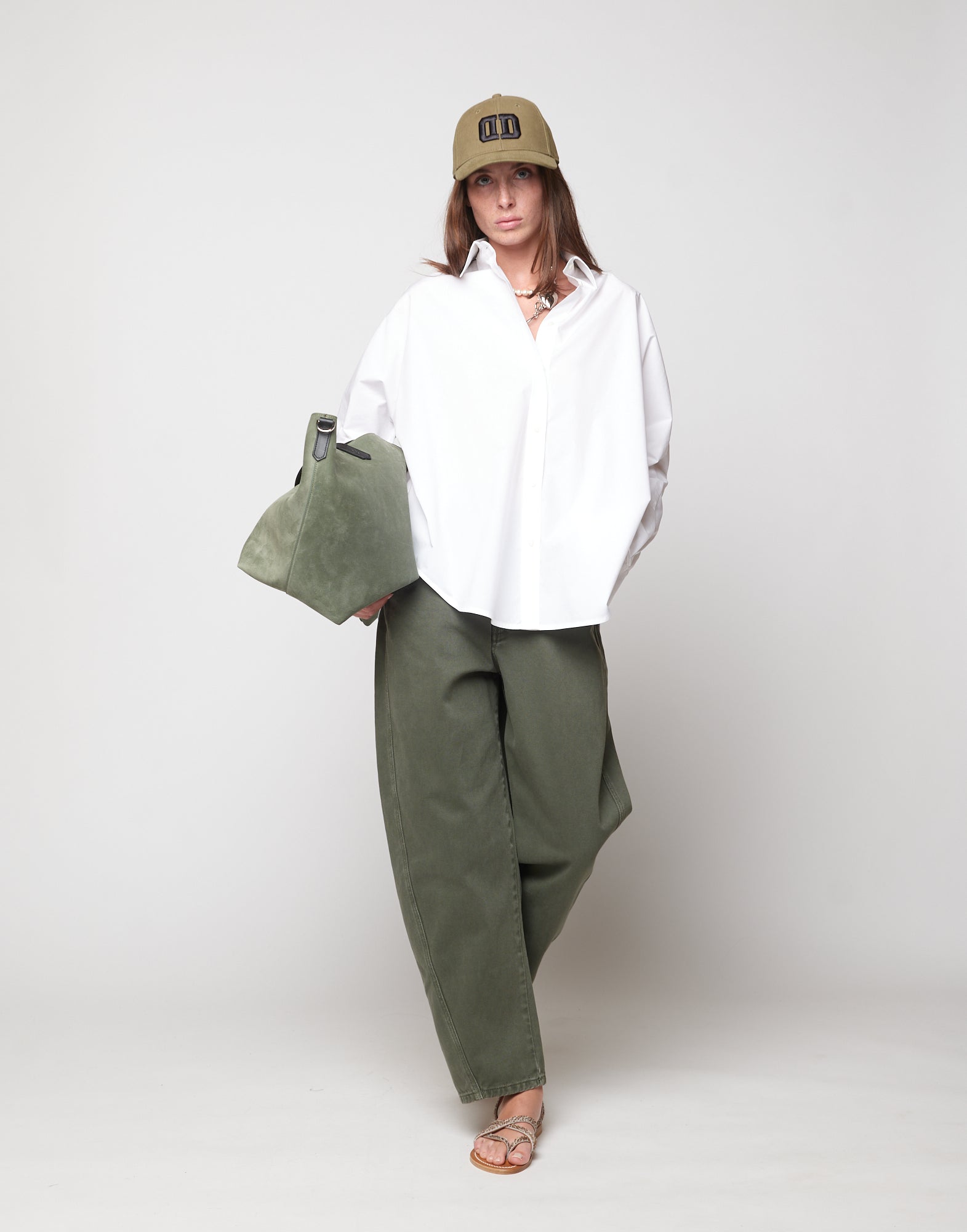 Camicia Over in Popeline di Cotone Off White