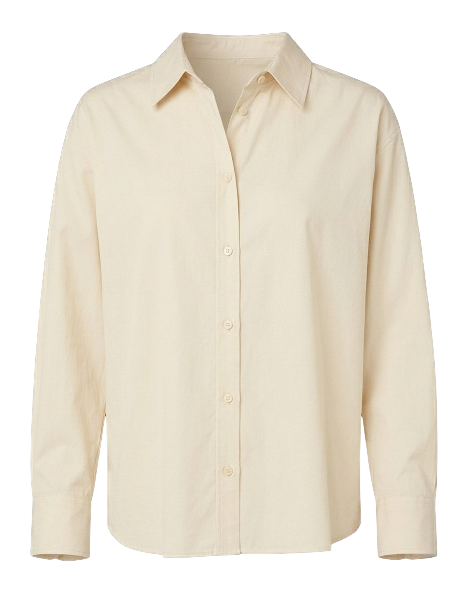 Camicia Over in Popeline di Cotone Talco