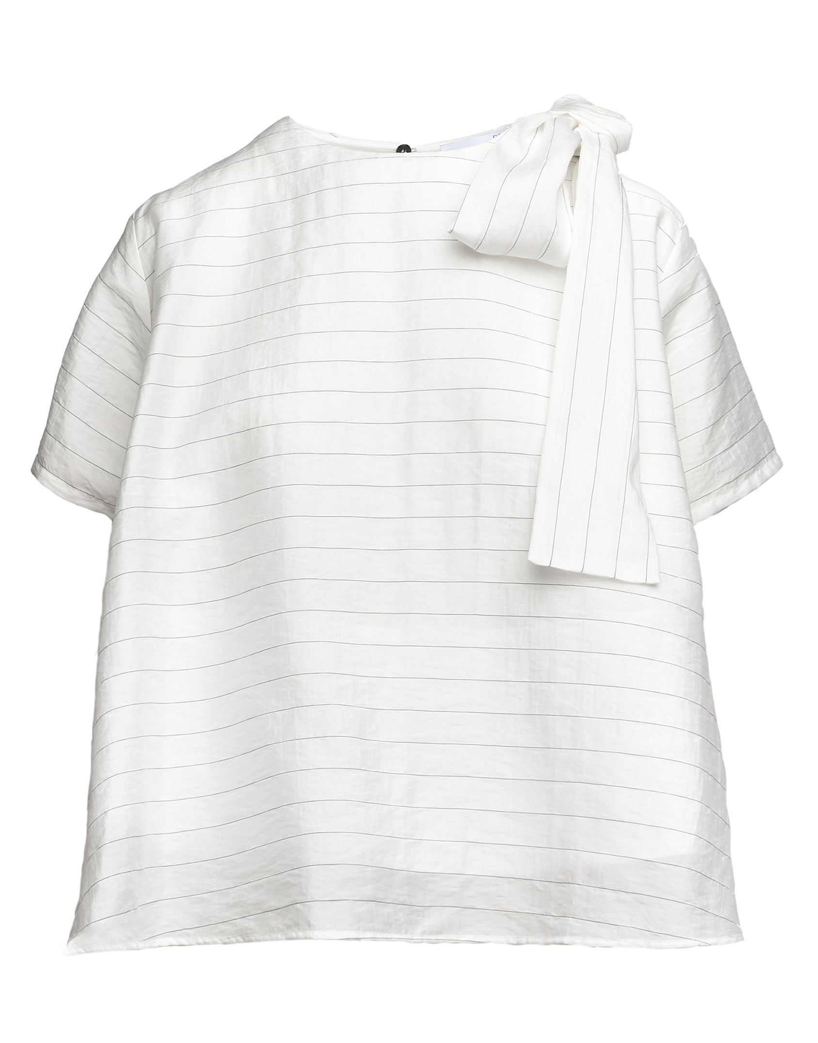 Blusa Girocollo in Gessato Lyocell