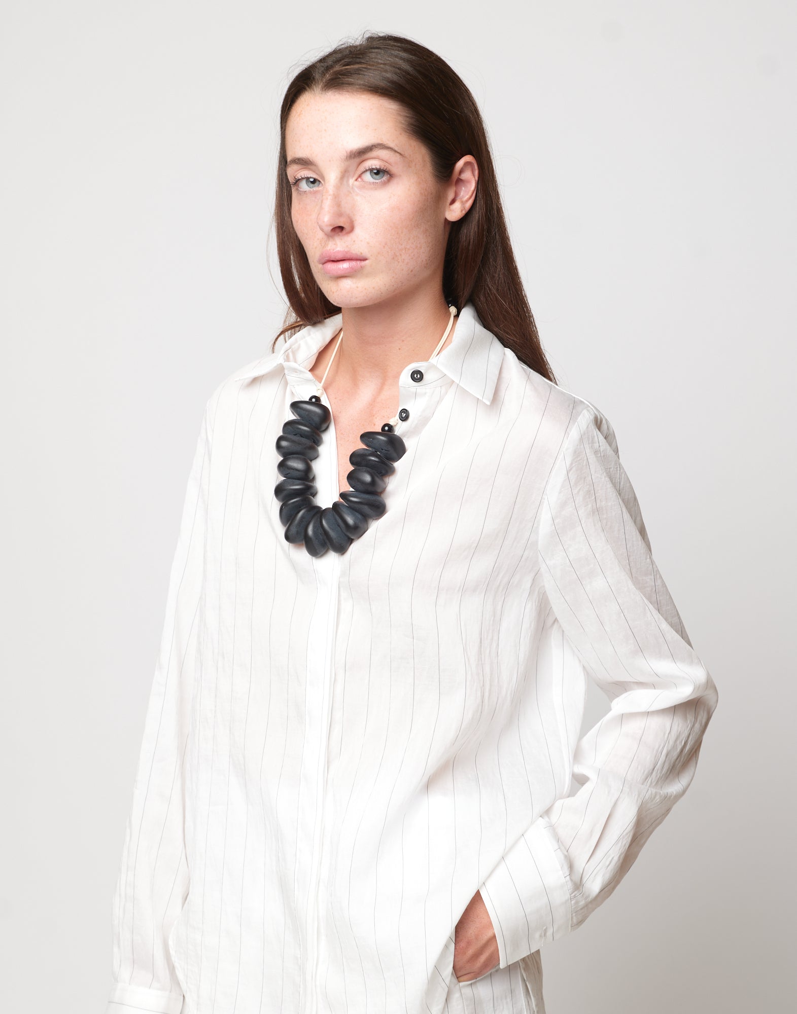 Camicia a Uomo in Gessato Lyocell