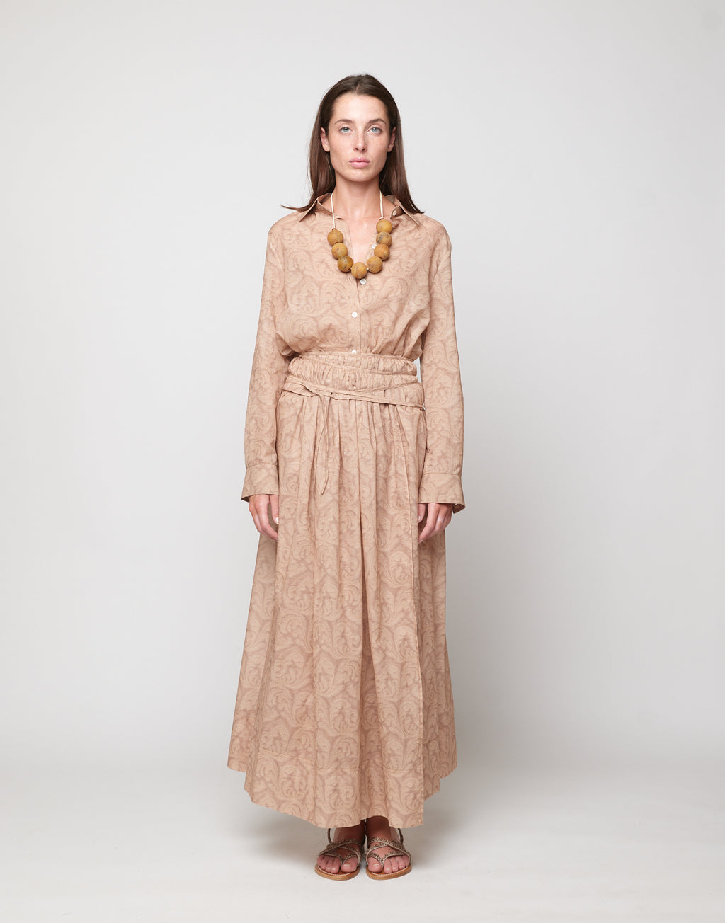 Gonna Pareo in Mussola Stampa Cashmere Corda